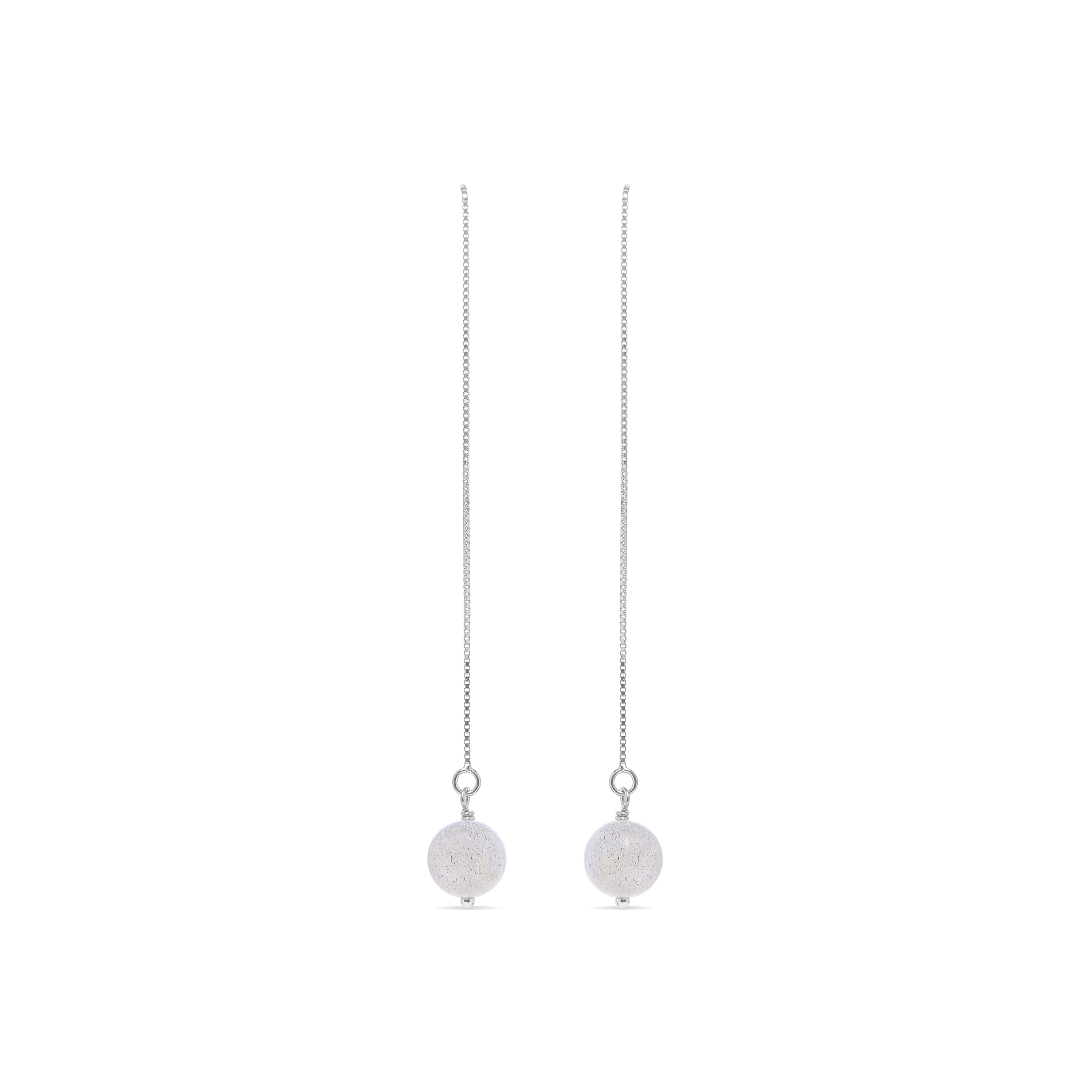 Brincos de Prata de Lei 925 com Labradorite acabados em ródio - Onika