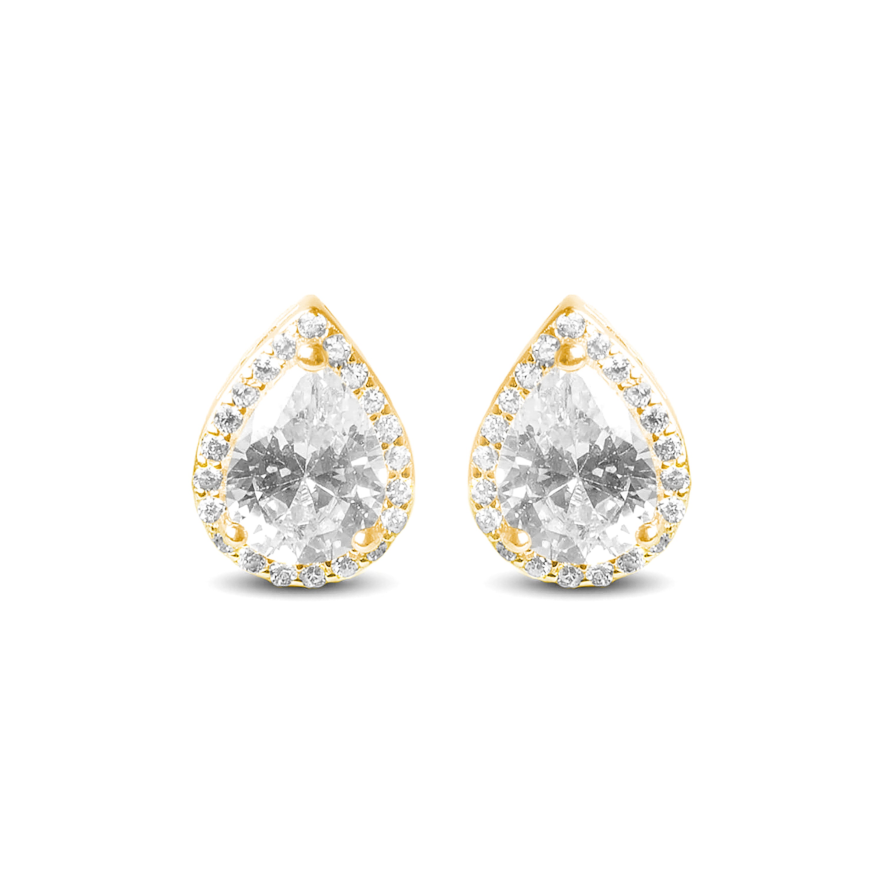 Orecchini in Argento Sterling 925 con Zirconia Brillante finiti in oro giallo 18K - Theli