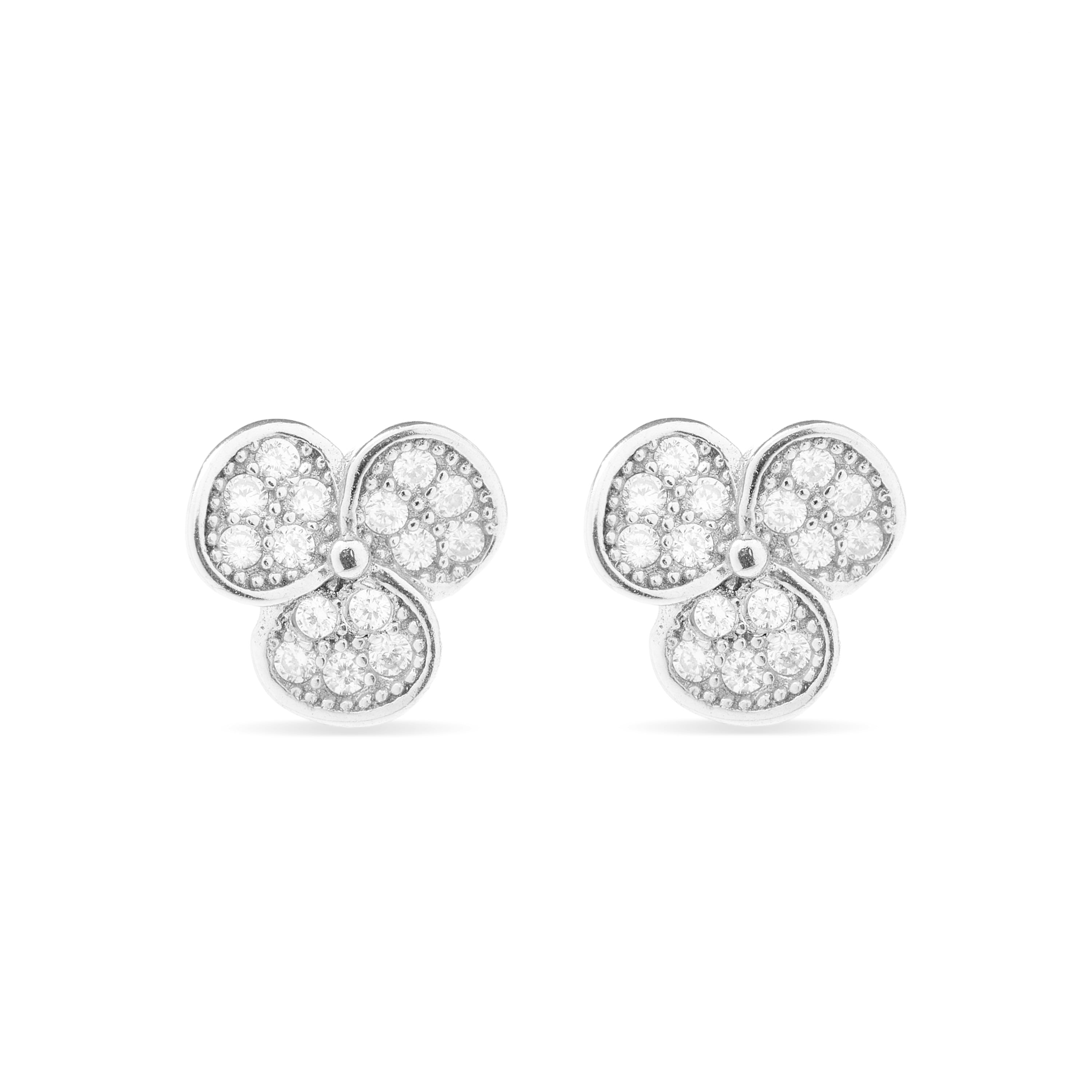 Boucles d'oreilles en argent sterling 925 avec zircon brillant finition rhodiée - Dagger
