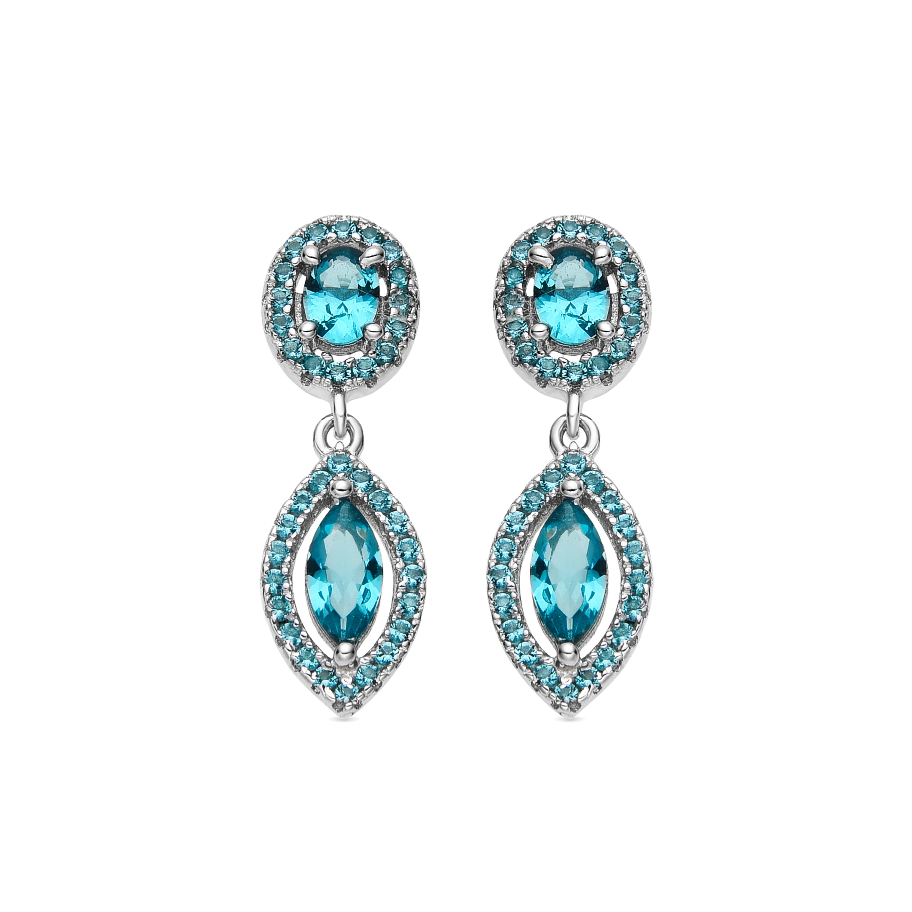 Ontary Earrings made of 925 Sterling Silver and Green Hydrothermal Quartz - Ontary