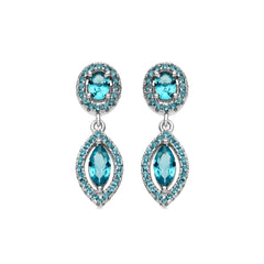 Pendientes Ontary de Plata de Ley 925 y Cuarzo hidrotermal verde - Ontary