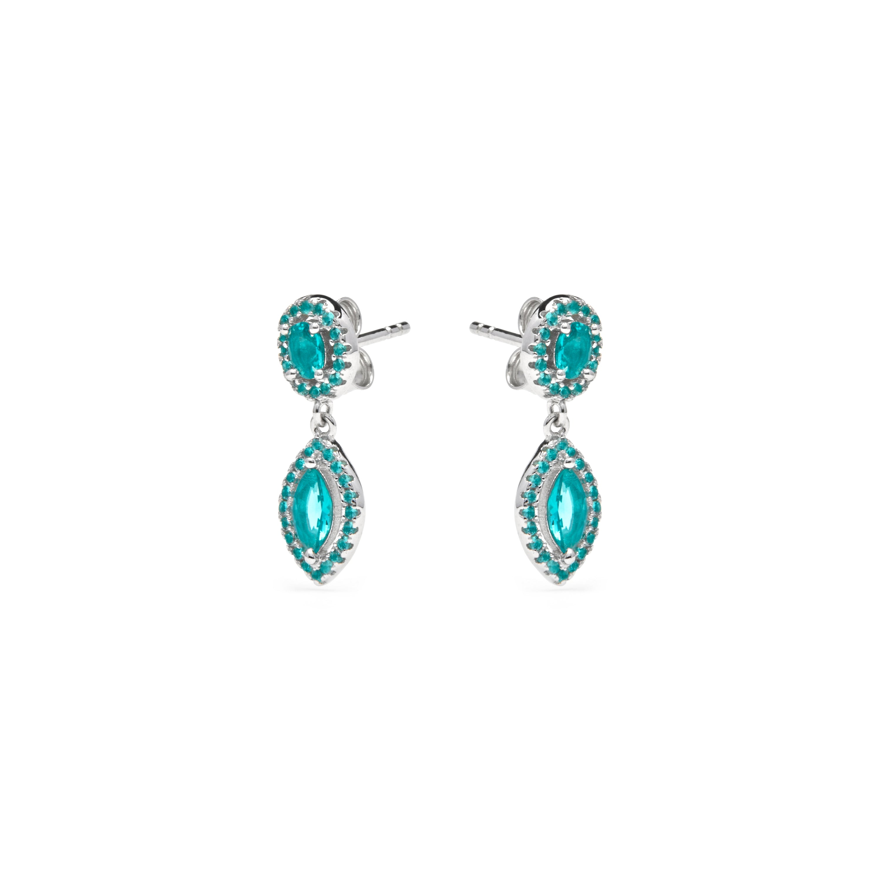 Ontary Earrings made of 925 Sterling Silver and Green Hydrothermal Quartz - Ontary