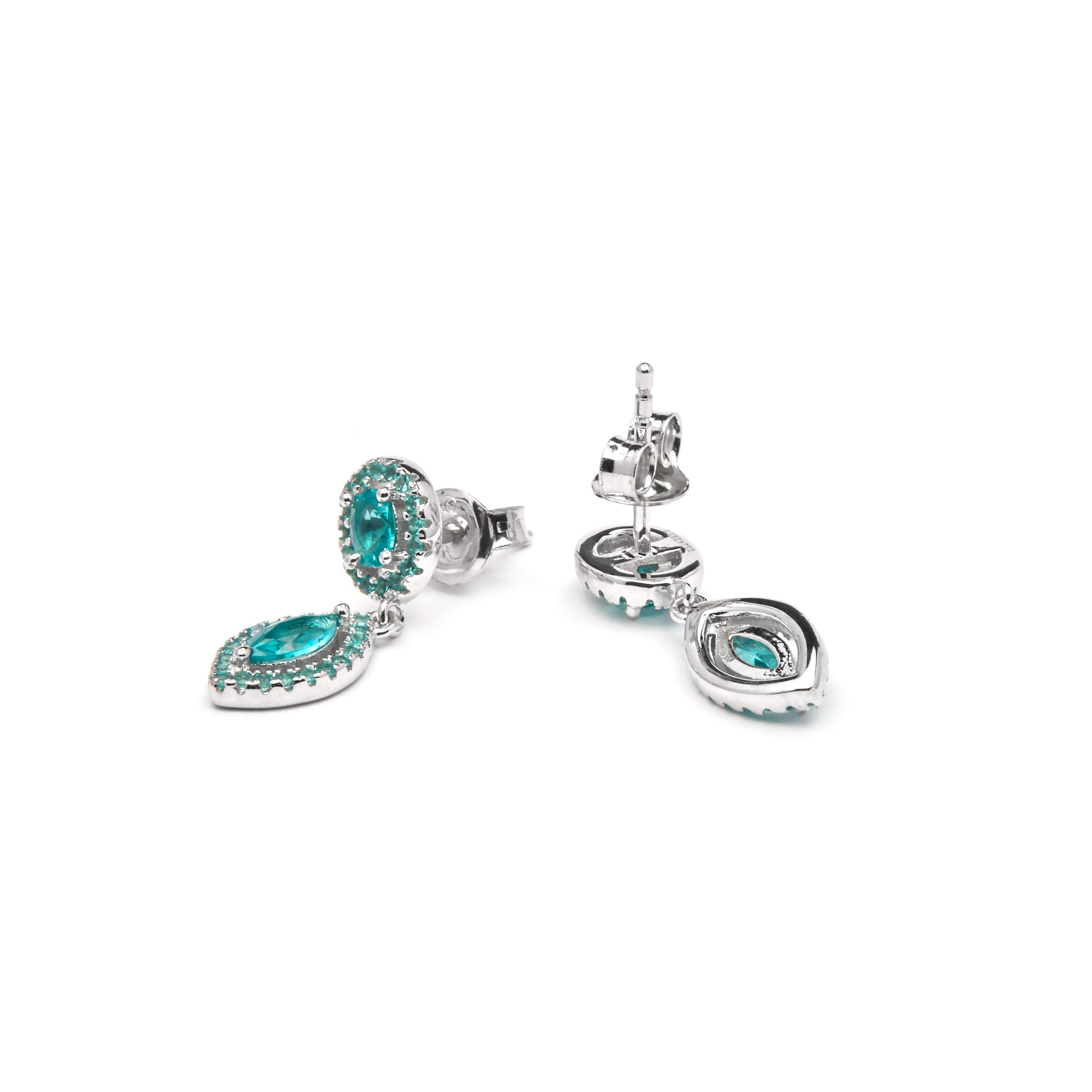 Ontary Earrings made of 925 Sterling Silver and Green Hydrothermal Quartz - Ontary