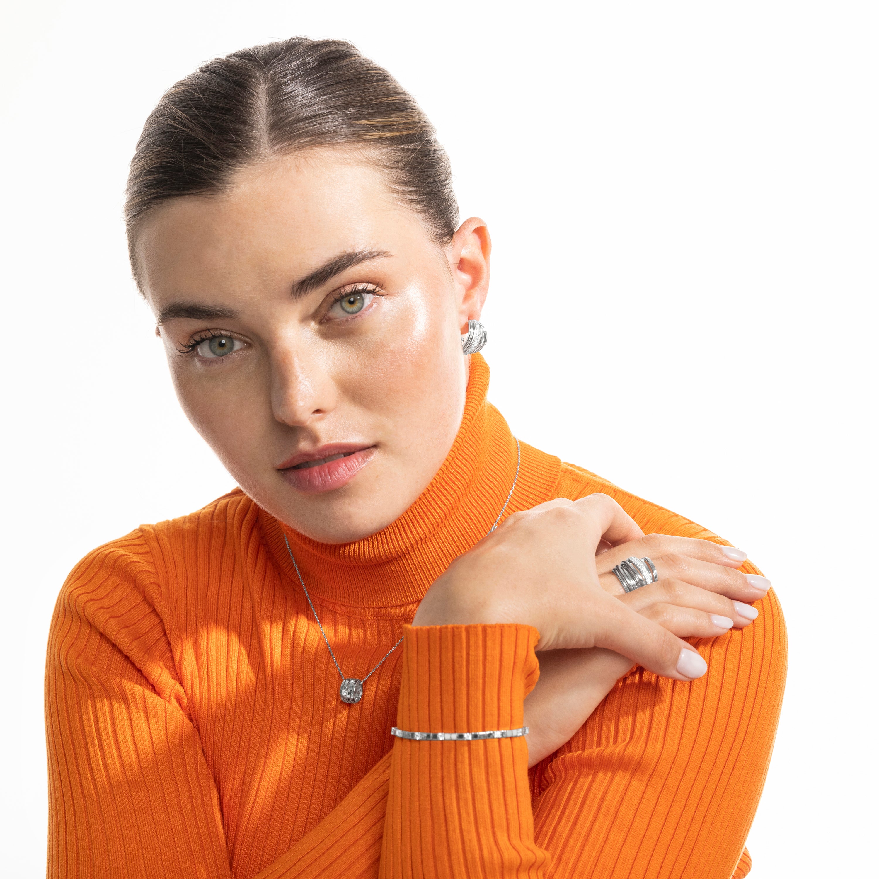 Orecchini in Argento Sterling 925 e Zirconia Cubica con finitura in rodio - Aslor