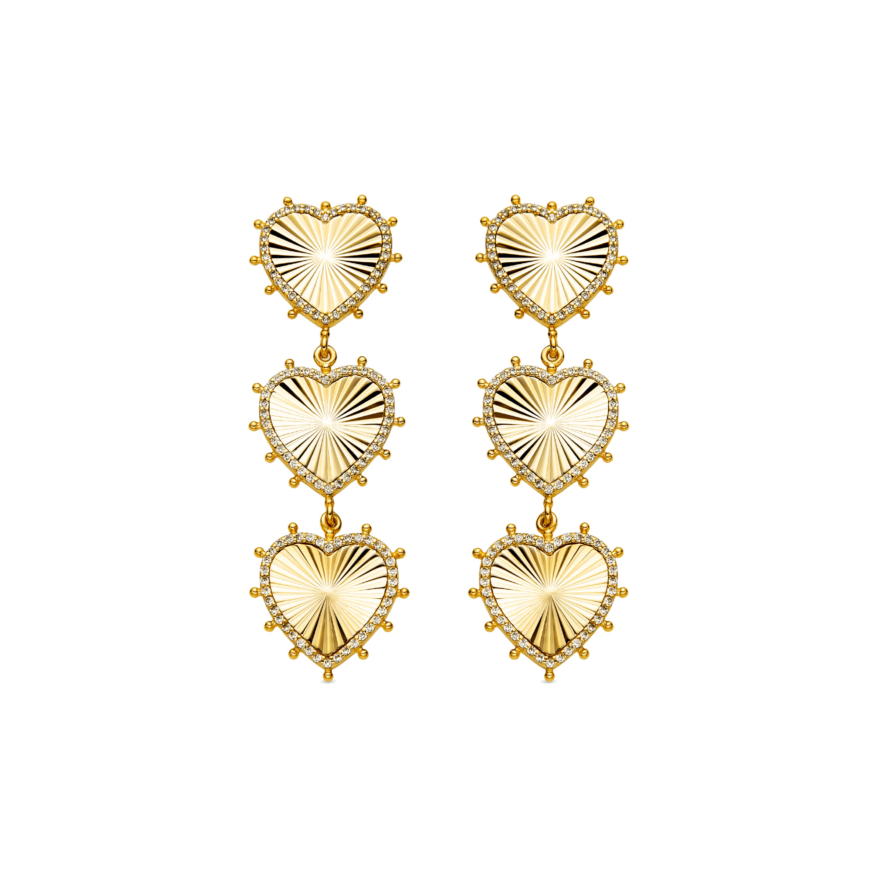 Boucles d'oreilles en argent sterling 925 et zircon brillant finition or 18k - Nimed