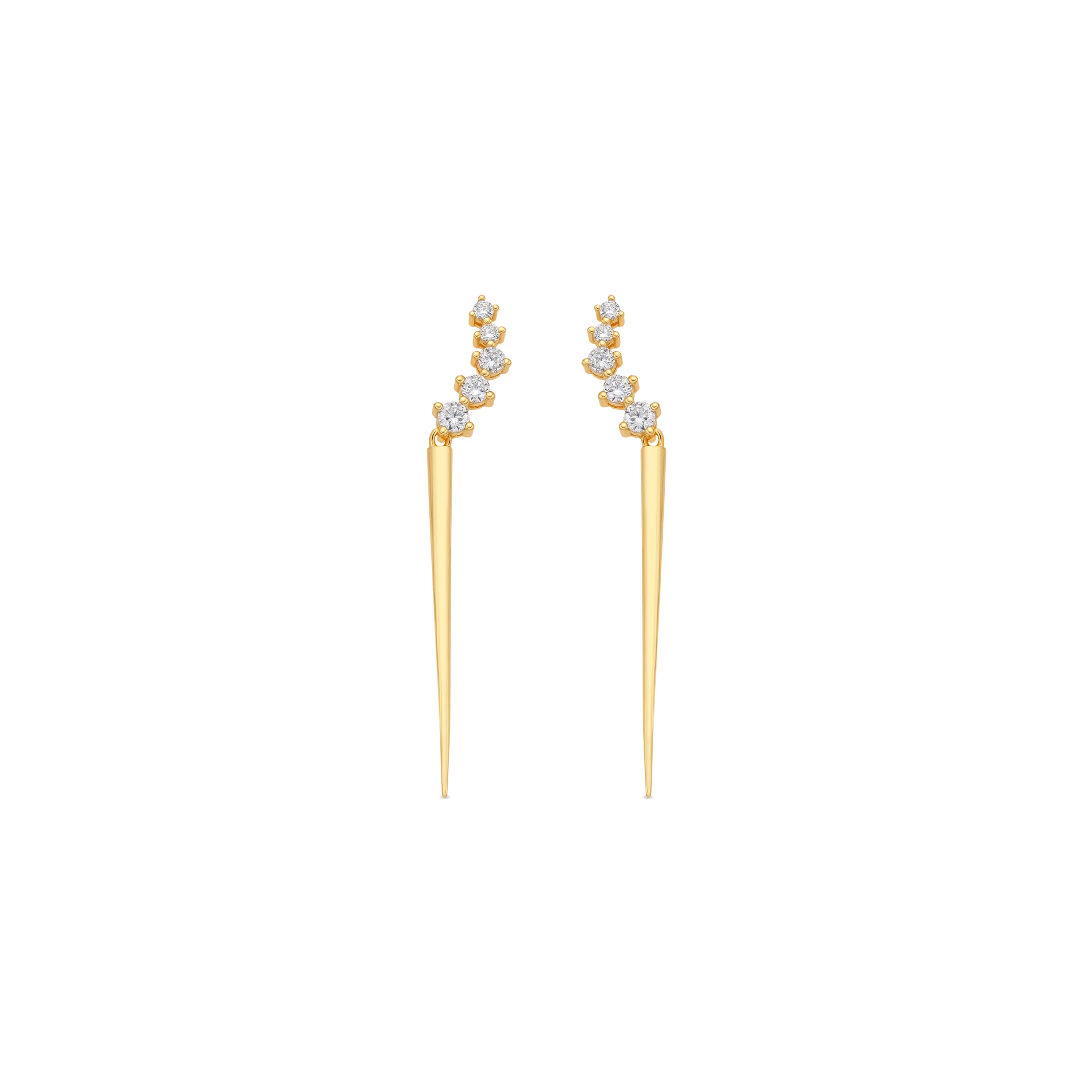 Ohrringe aus 925er Sterlingsilber und funkelndem Zirkonia mit 18k Gelbgold-Finish - Copim