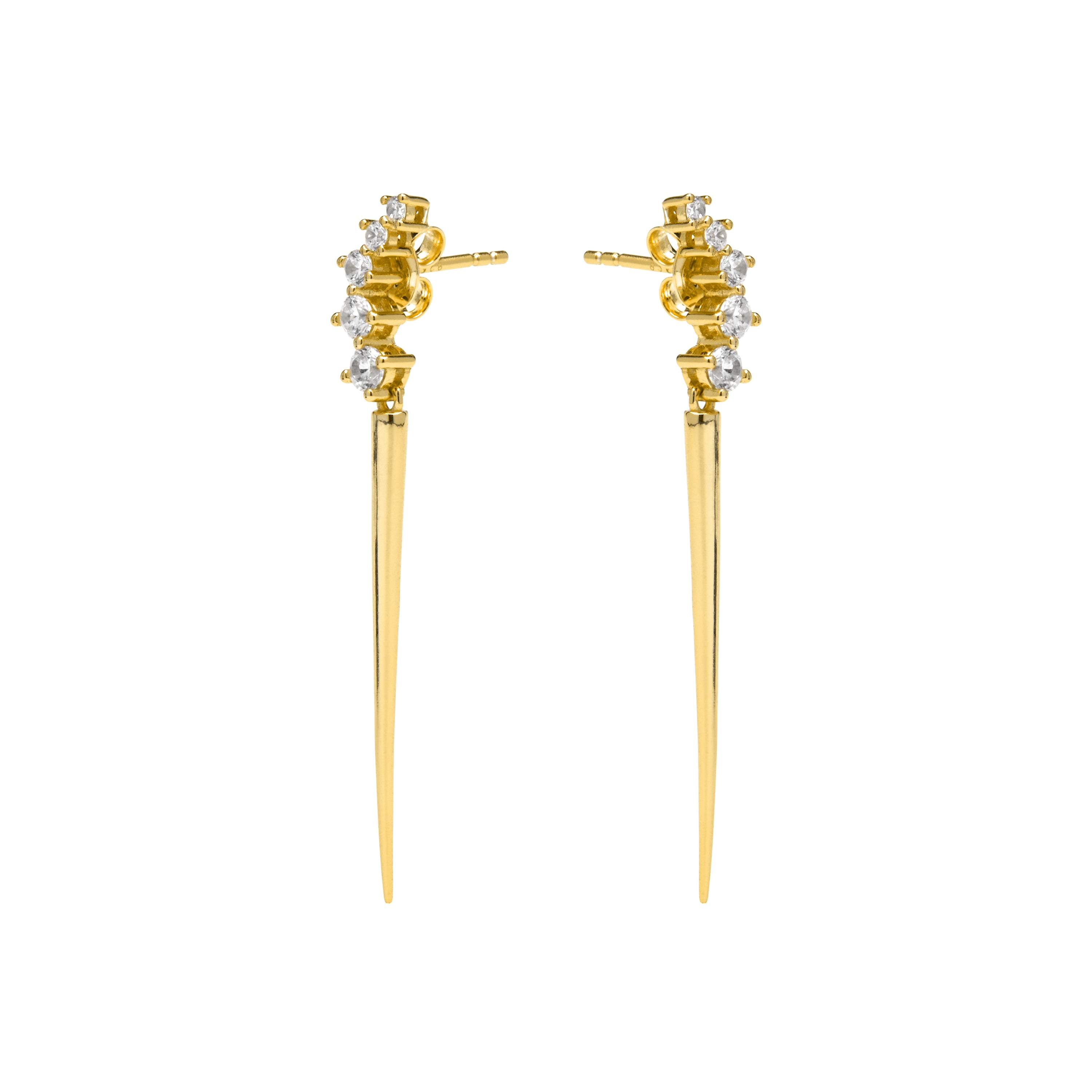 Ohrringe aus 925er Sterlingsilber und funkelndem Zirkonia mit 18k Gelbgold-Finish - Copim