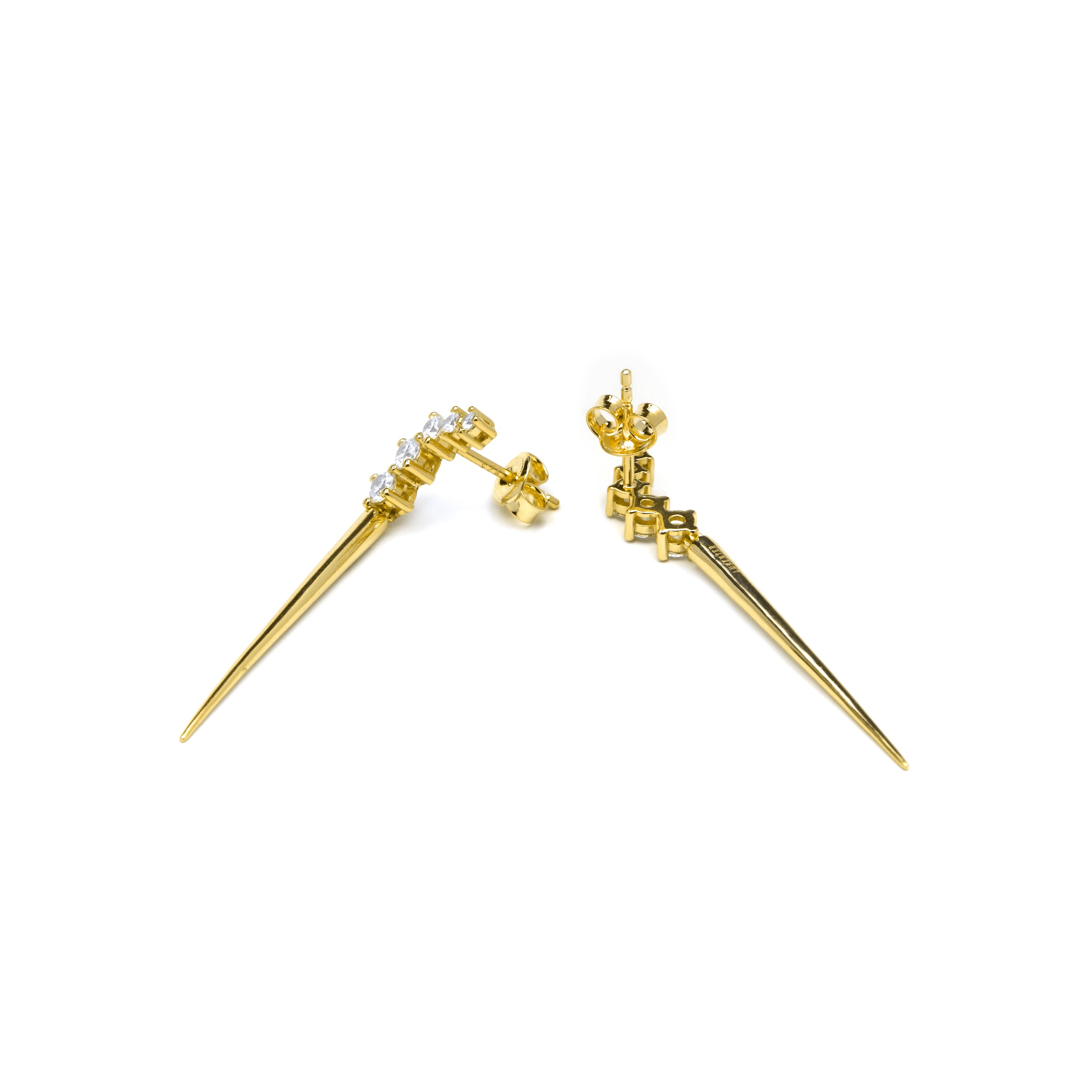 Ohrringe aus 925er Sterlingsilber und funkelndem Zirkonia mit 18k Gelbgold-Finish - Copim