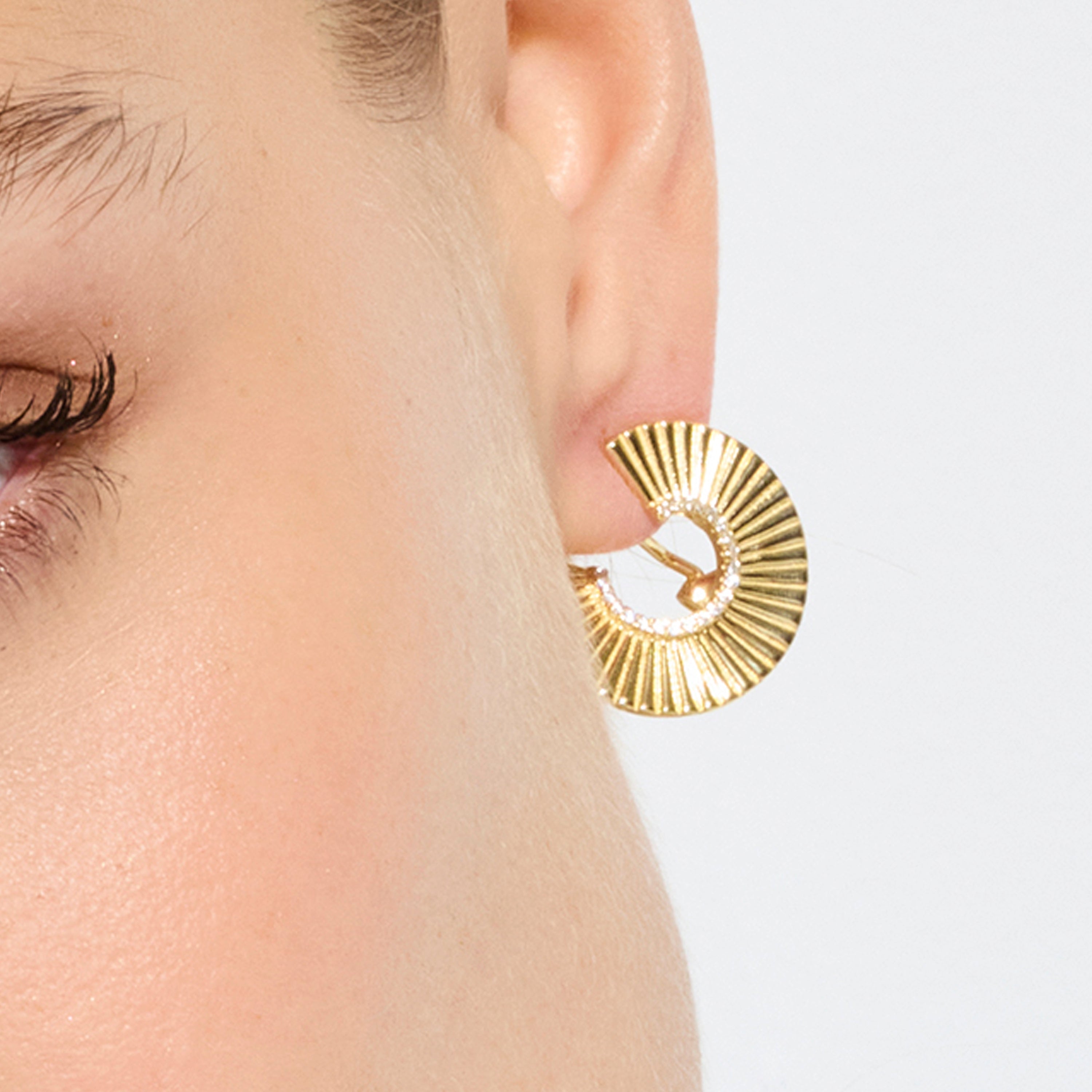 Boucles d'oreilles en argent sterling 925 et zircon brillant finition or jaune 18k - Dragi