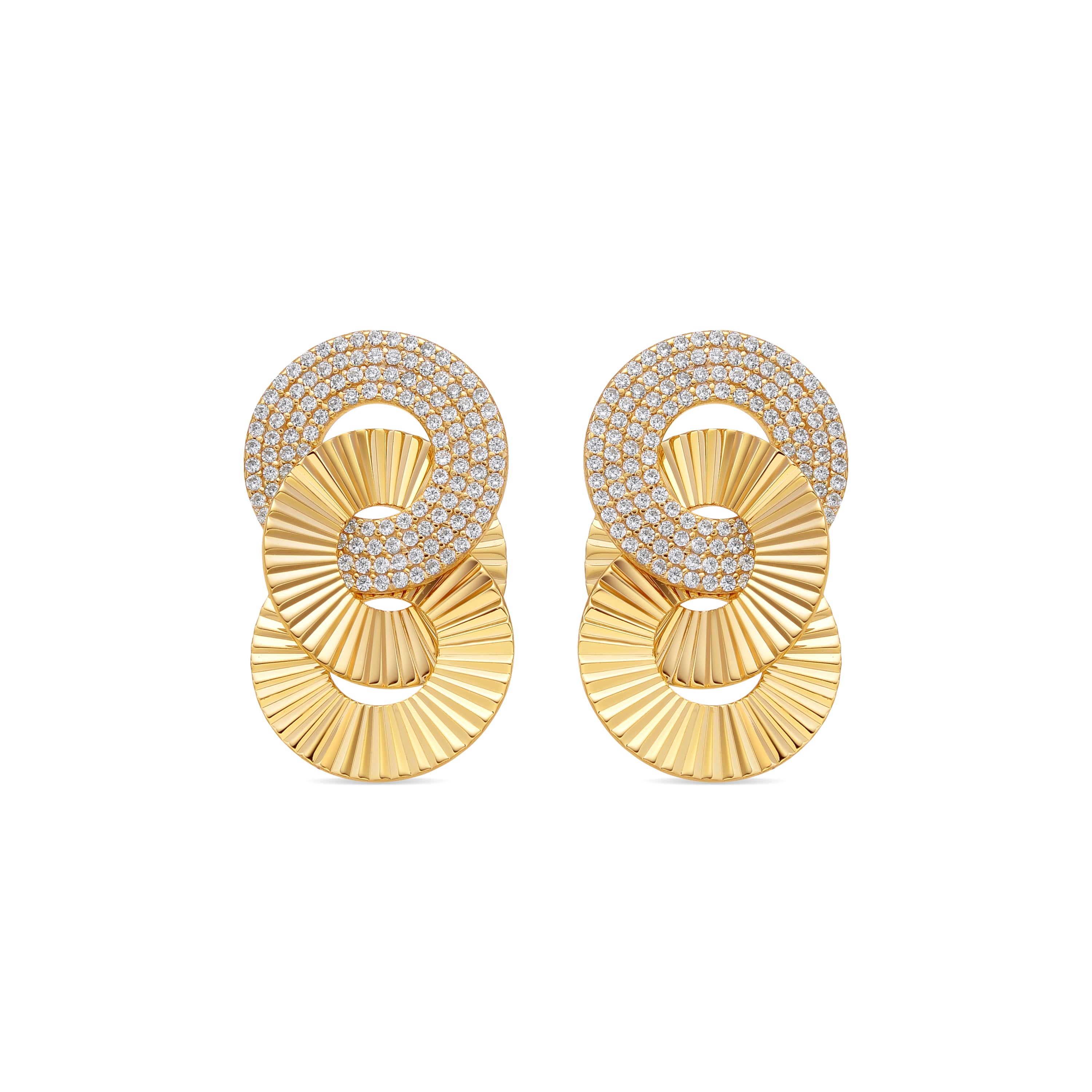 Ohrringe aus 925er Sterlingsilber und funkelndem Zirkonia mit 18k Gelbgold-Finish - Thydi