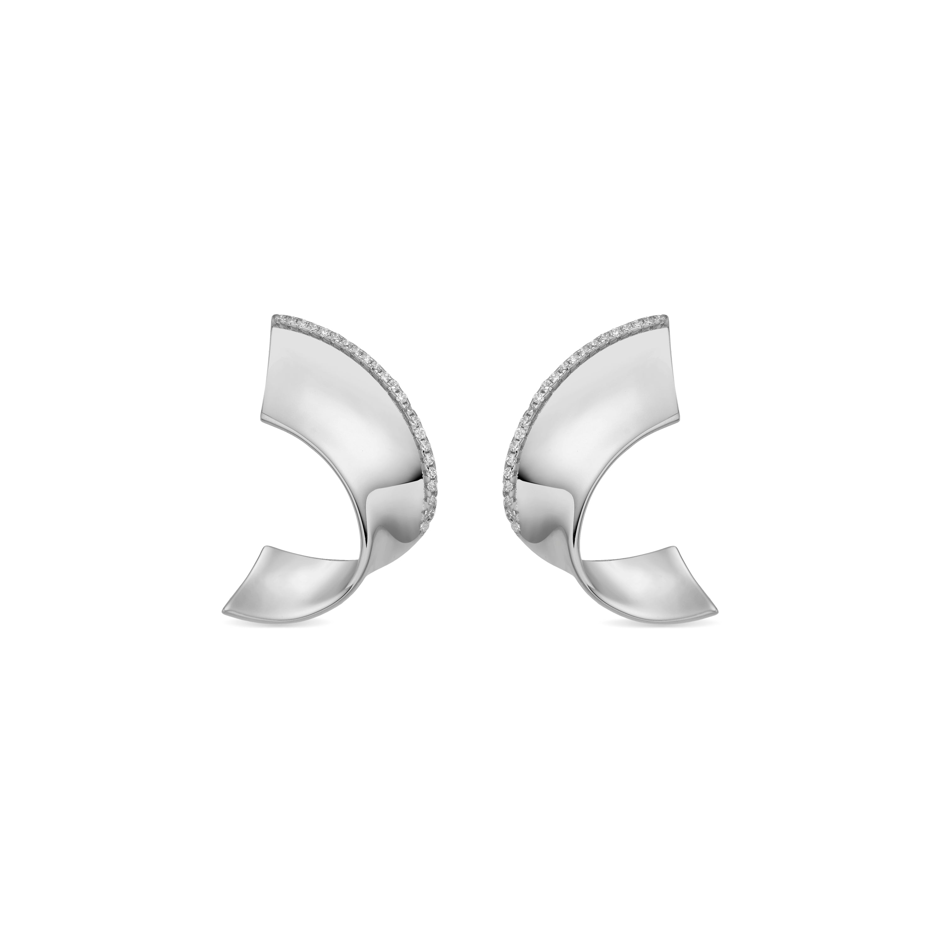Boucles d'oreilles en argent sterling 925 et zircon brillant finition rhodiée - Girea