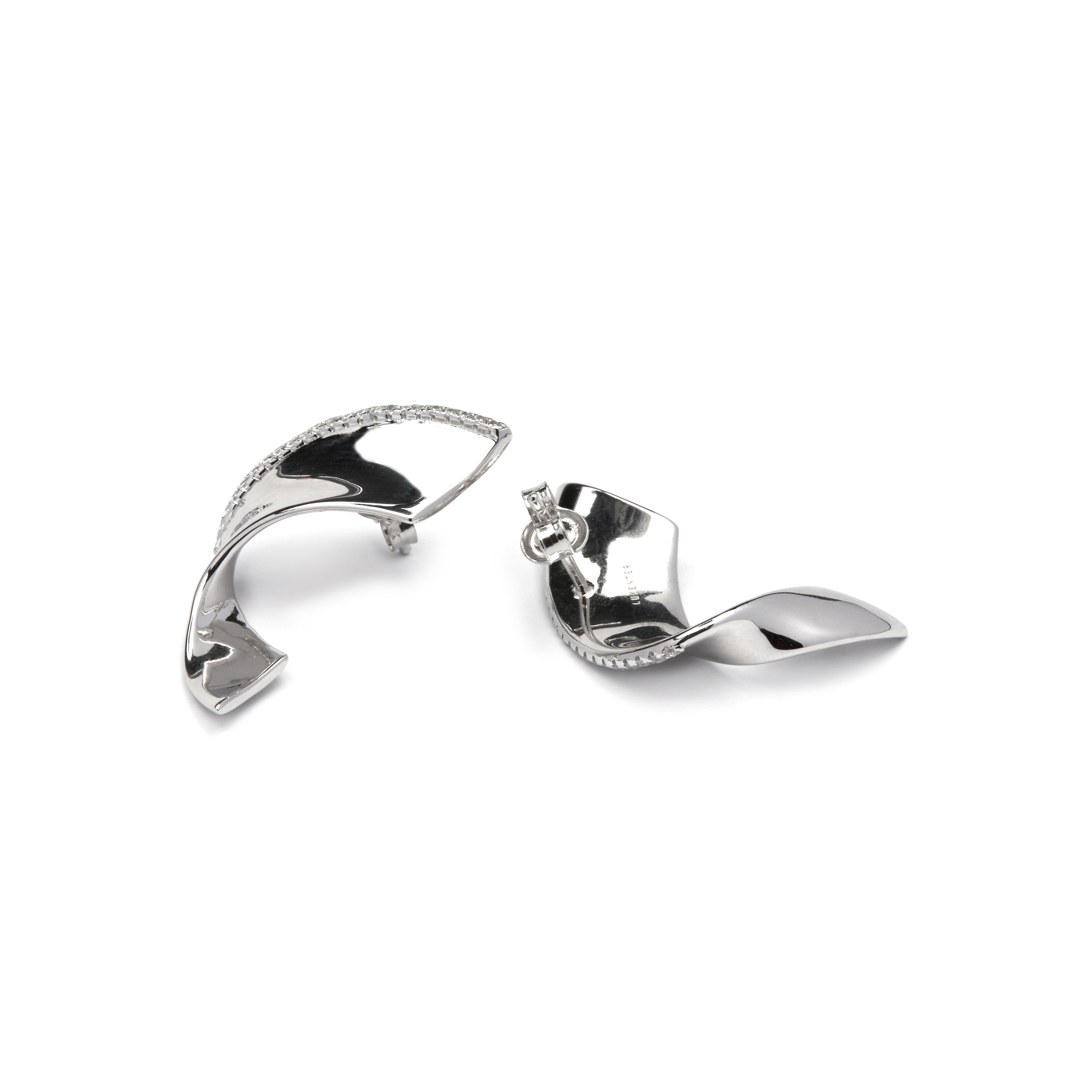 Boucles d'oreilles en argent sterling 925 et zircon brillant finition rhodiée - Girea