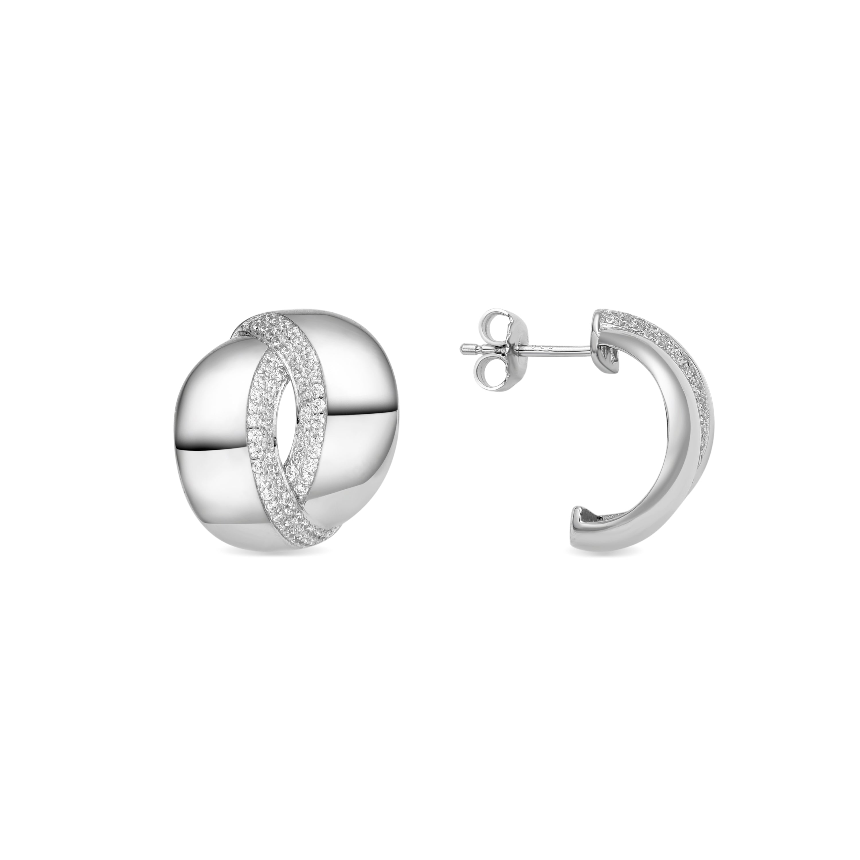 925er Sterlingsilber-Ohrringe mit funkelndem Zirkonia und Rhodium-Finish - Asrae