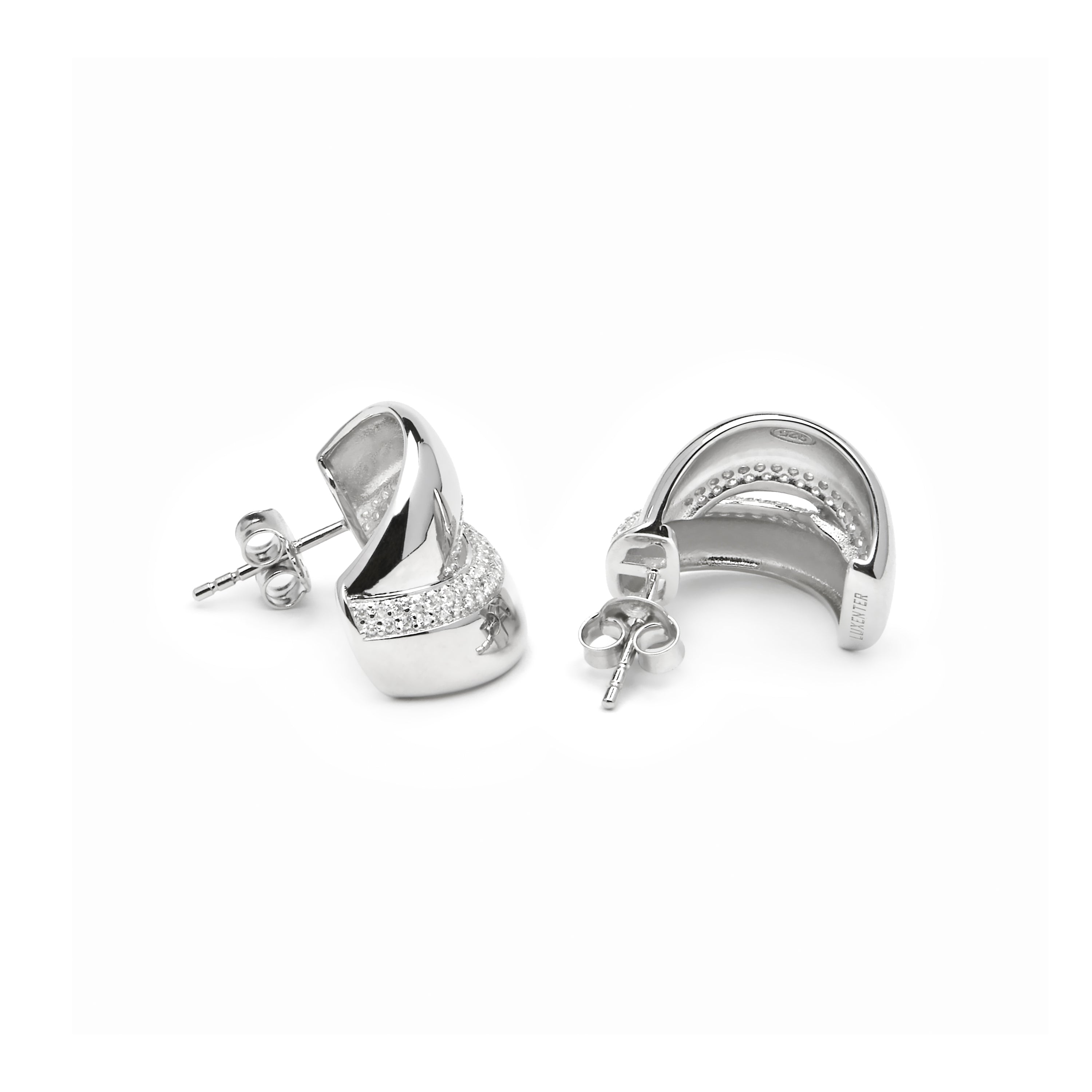 925er Sterlingsilber-Ohrringe mit funkelndem Zirkonia und Rhodium-Finish - Asrae