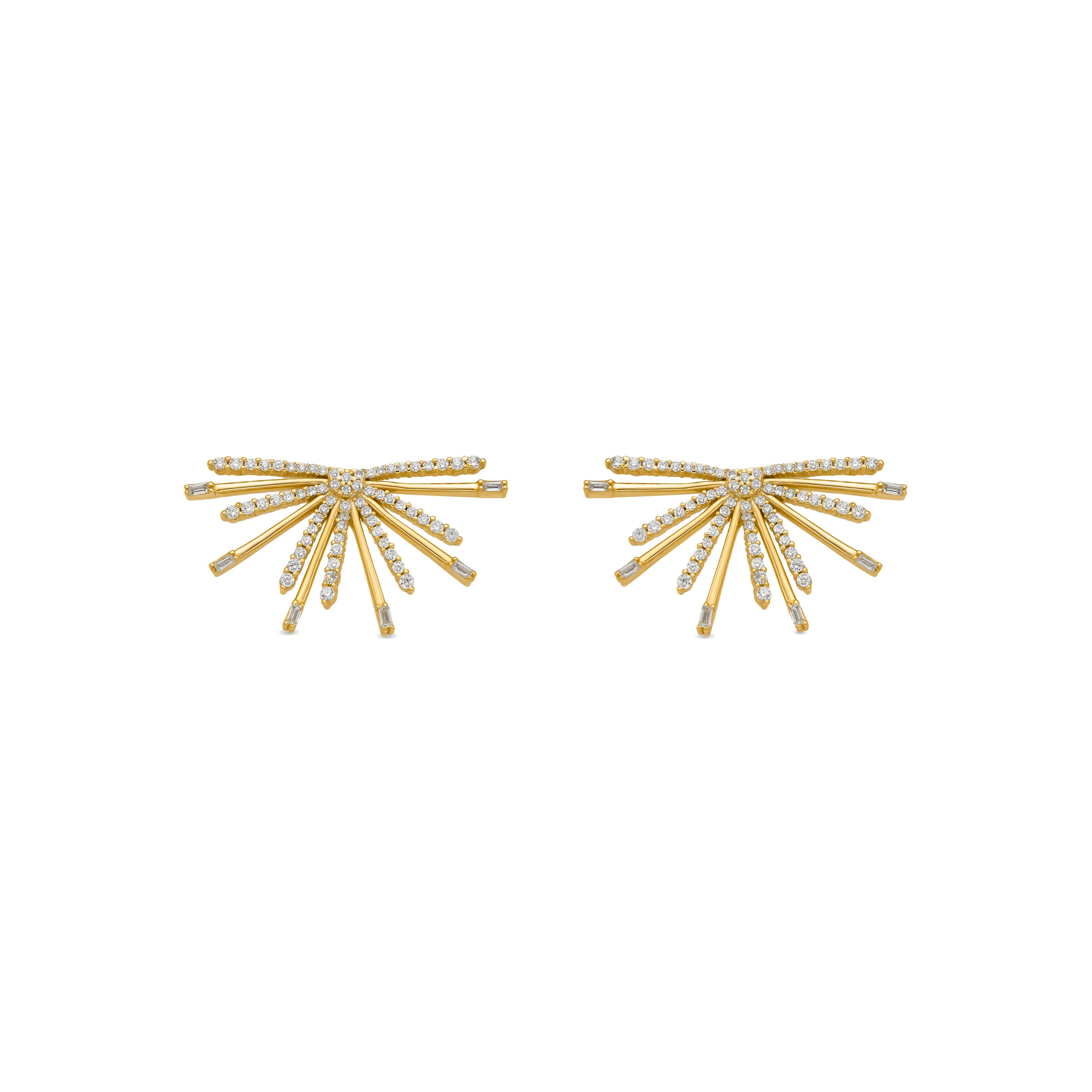 Pendientes de Plata de Ley 925 y Circonita Brillante acabado oro amarillo de 18k - Amin