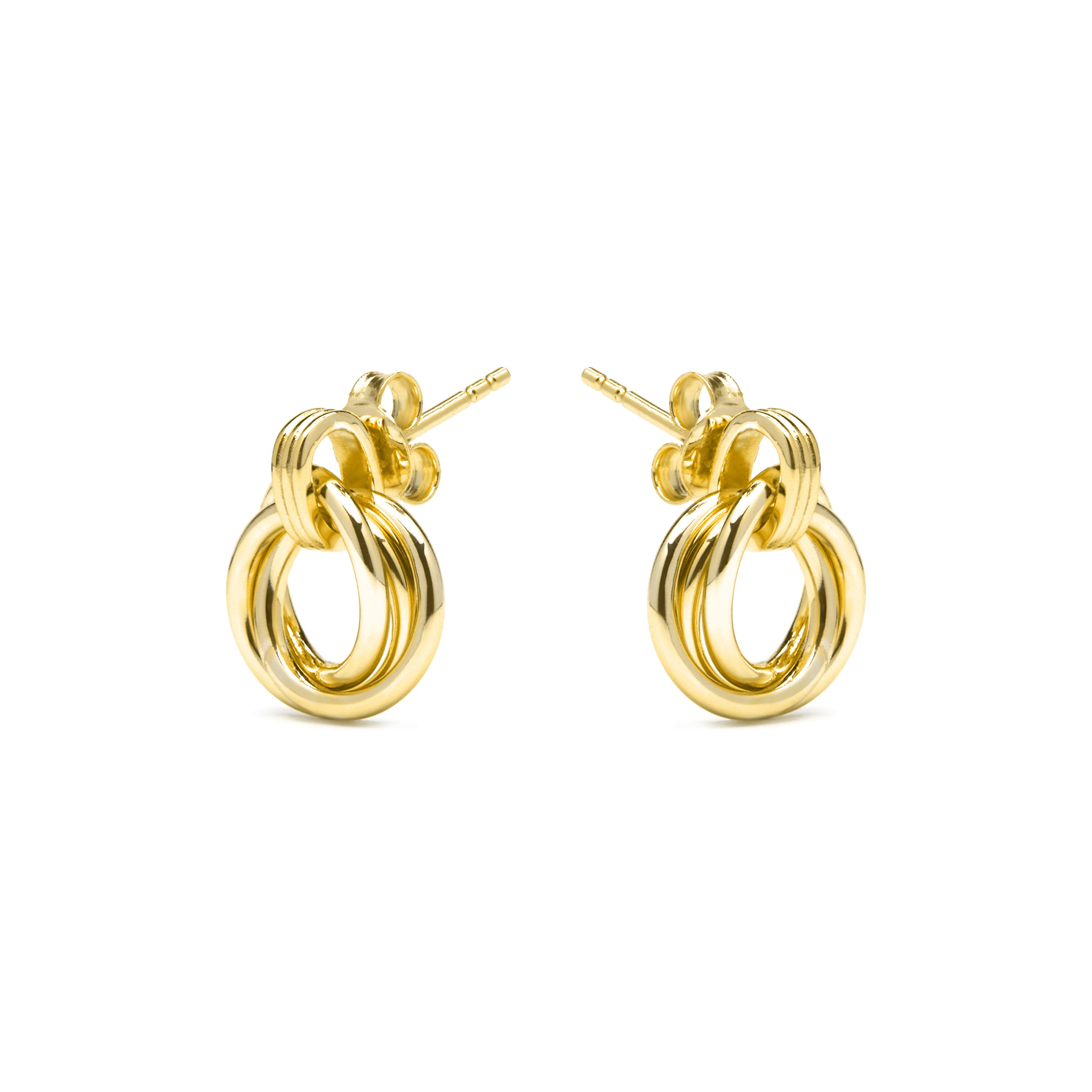 Boucles d'oreilles en argent sterling 925 et zircon brillant finition or jaune 18k - Uless