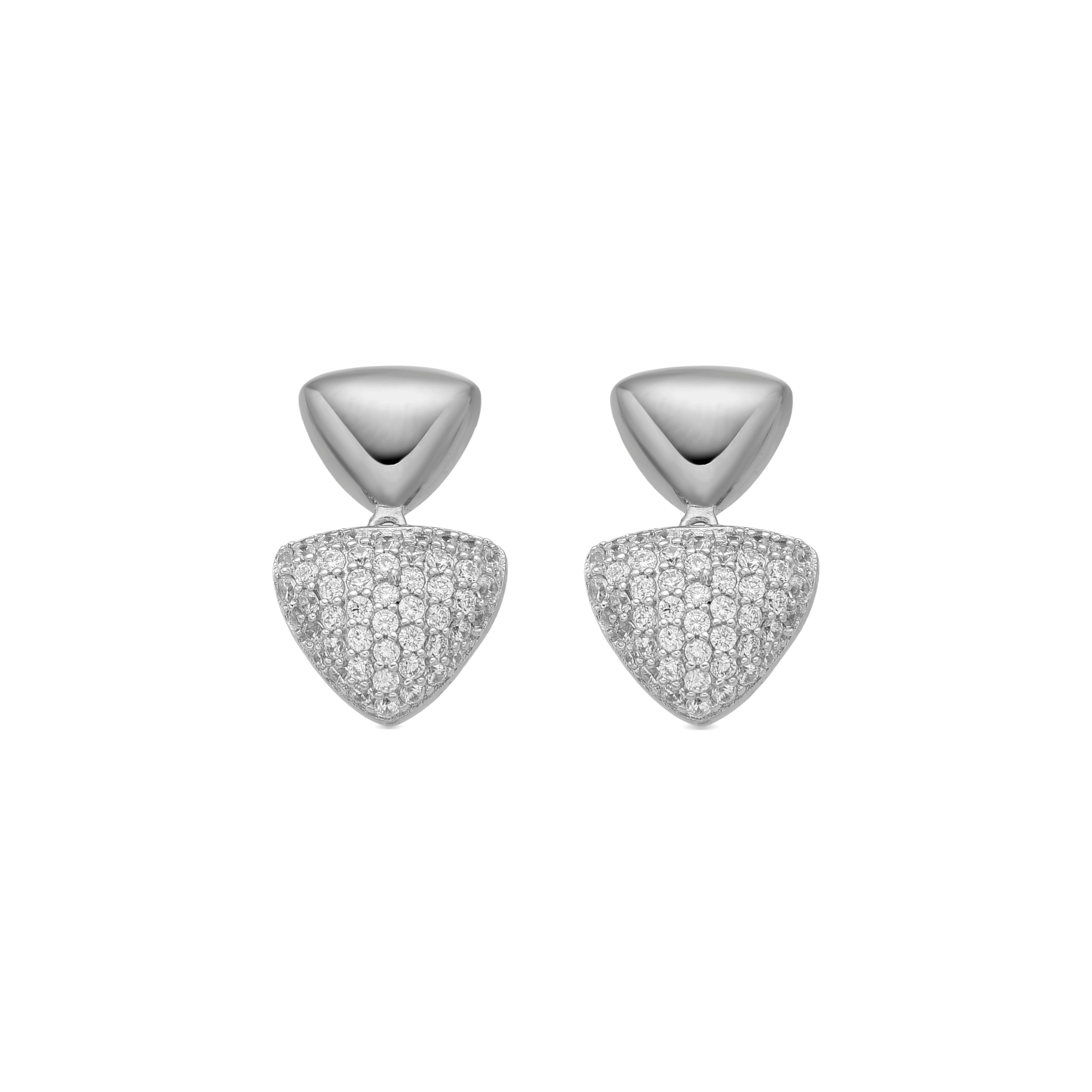 Pendientes de Plata de Ley 925 y Circonita Brillante acabado rodio - Haju
