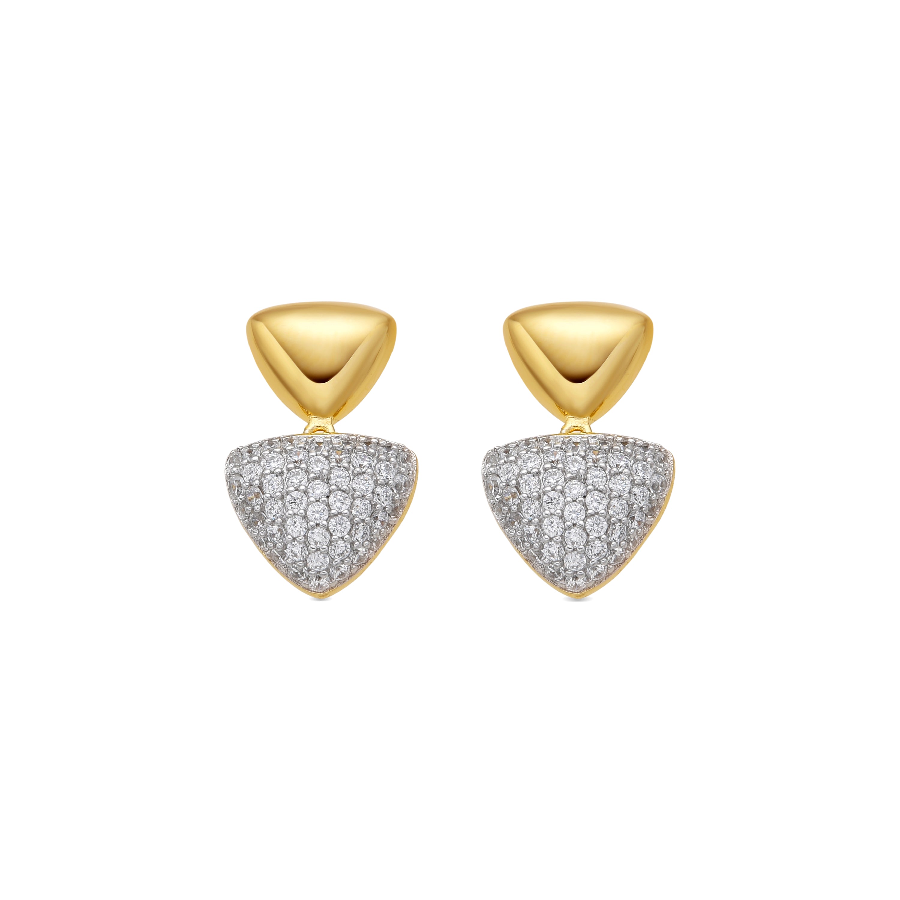 Ohrringe aus 925er Sterlingsilber und glänzenden Zirkonia mit 18k Gelbgold-Finish - Haju
