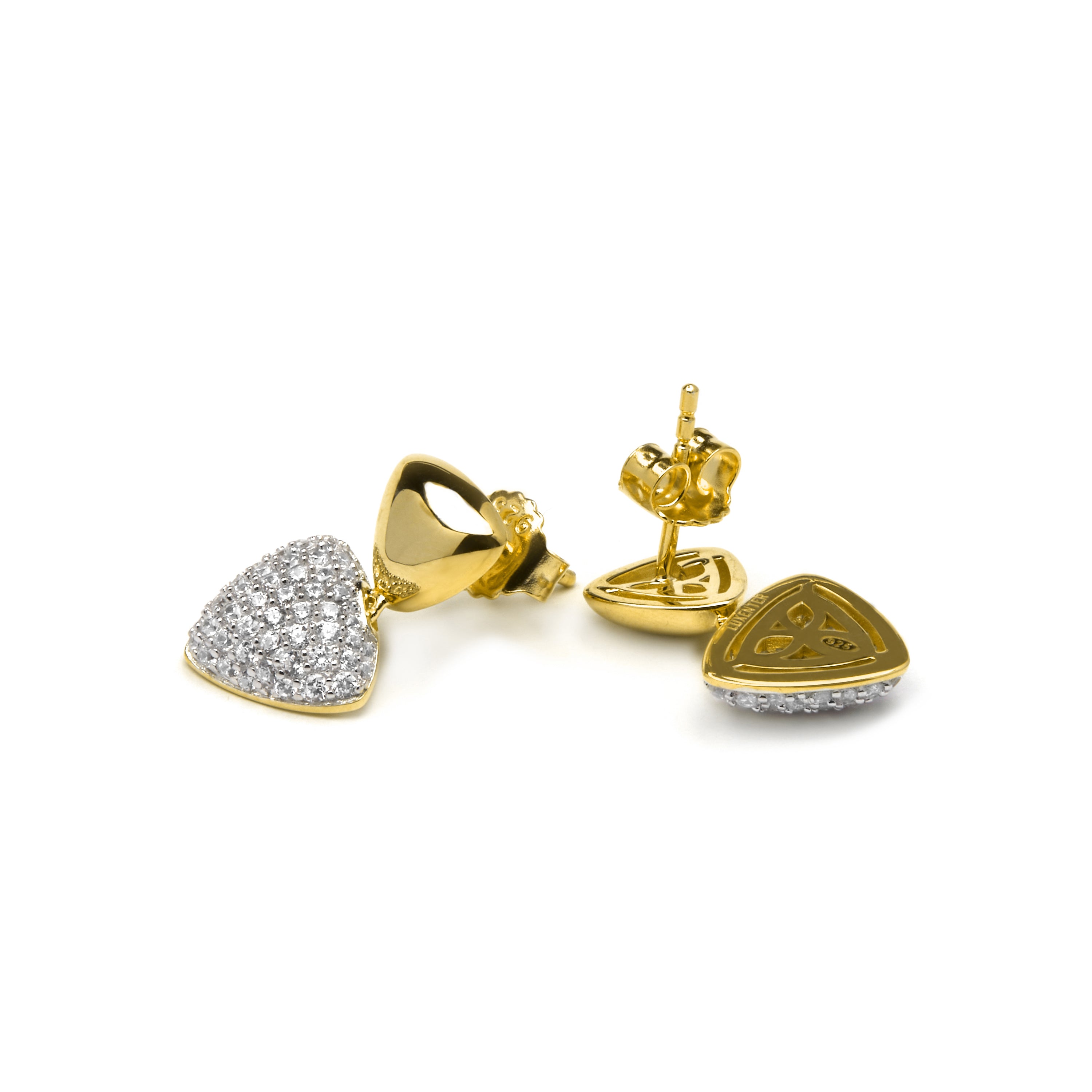 Ohrringe aus 925er Sterlingsilber und glänzenden Zirkonia mit 18k Gelbgold-Finish - Haju