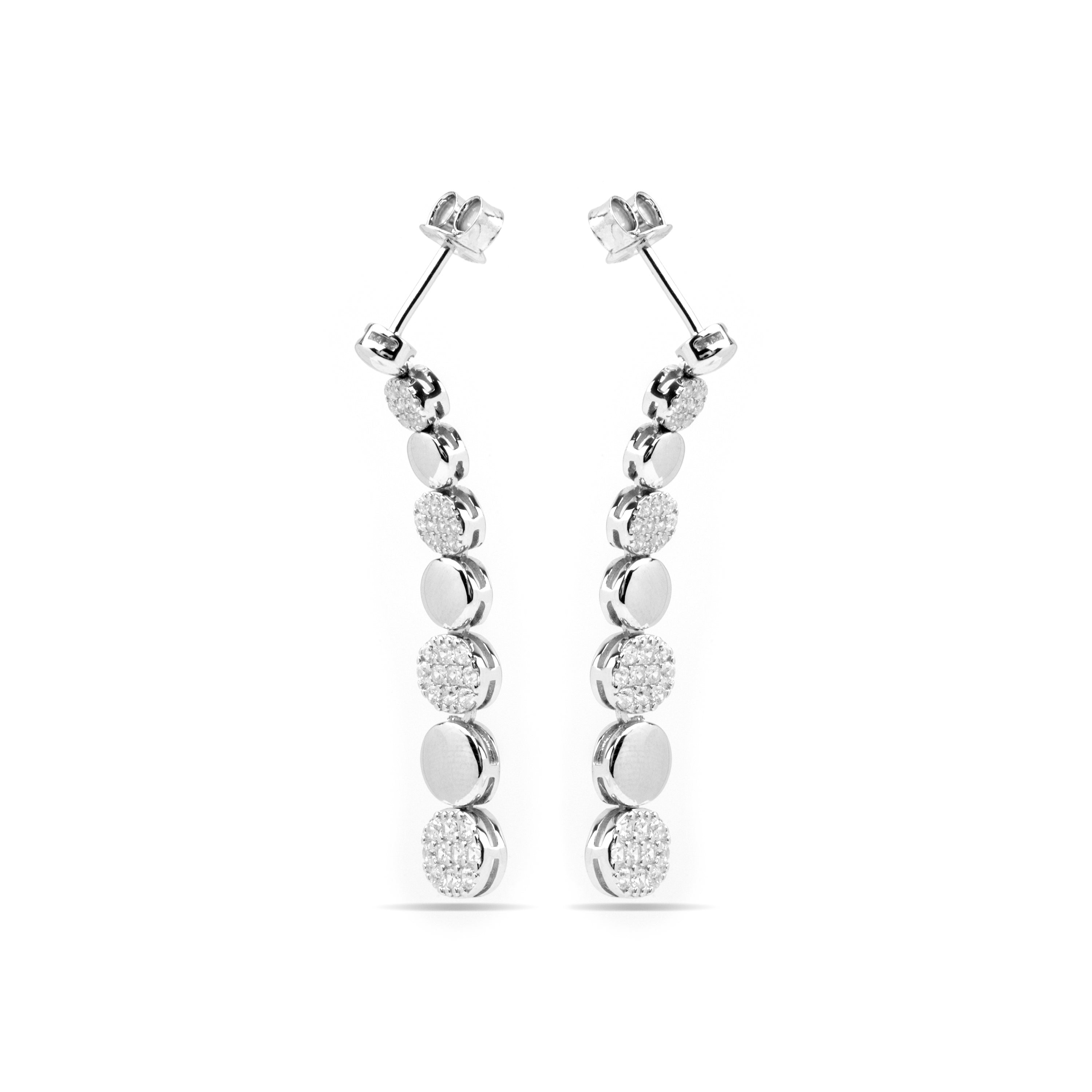 Boucles d'oreilles en argent sterling 925 et zircon brillant finition rhodiée - Cueko