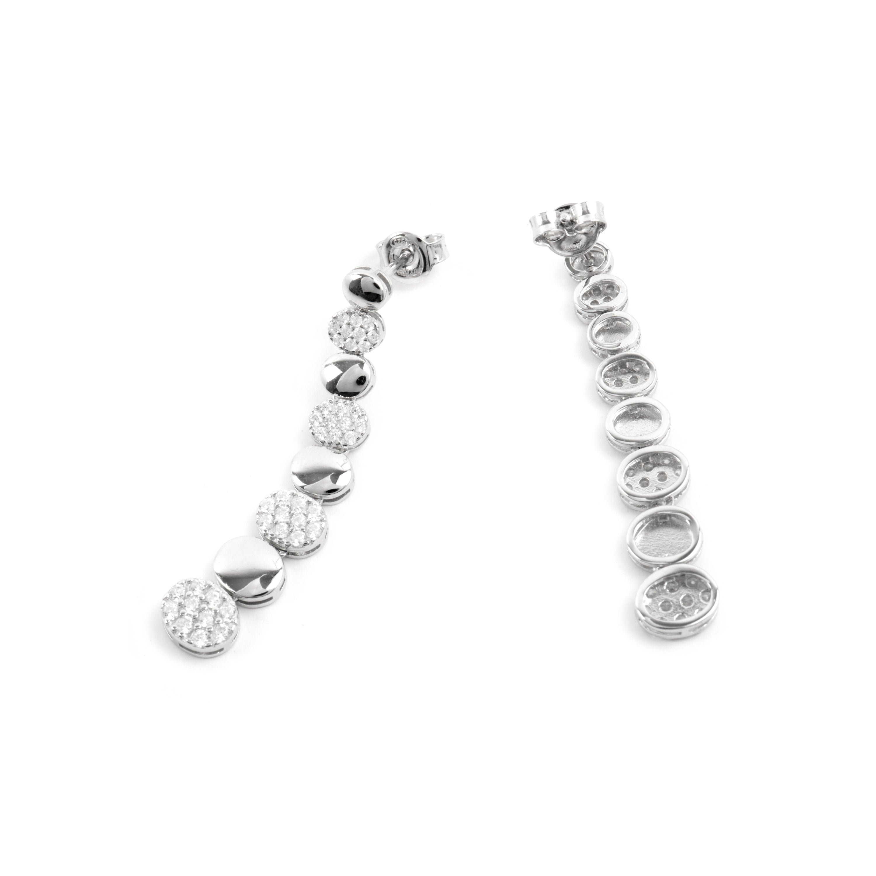 Boucles d'oreilles en argent sterling 925 et zircon brillant finition rhodiée - Cueko