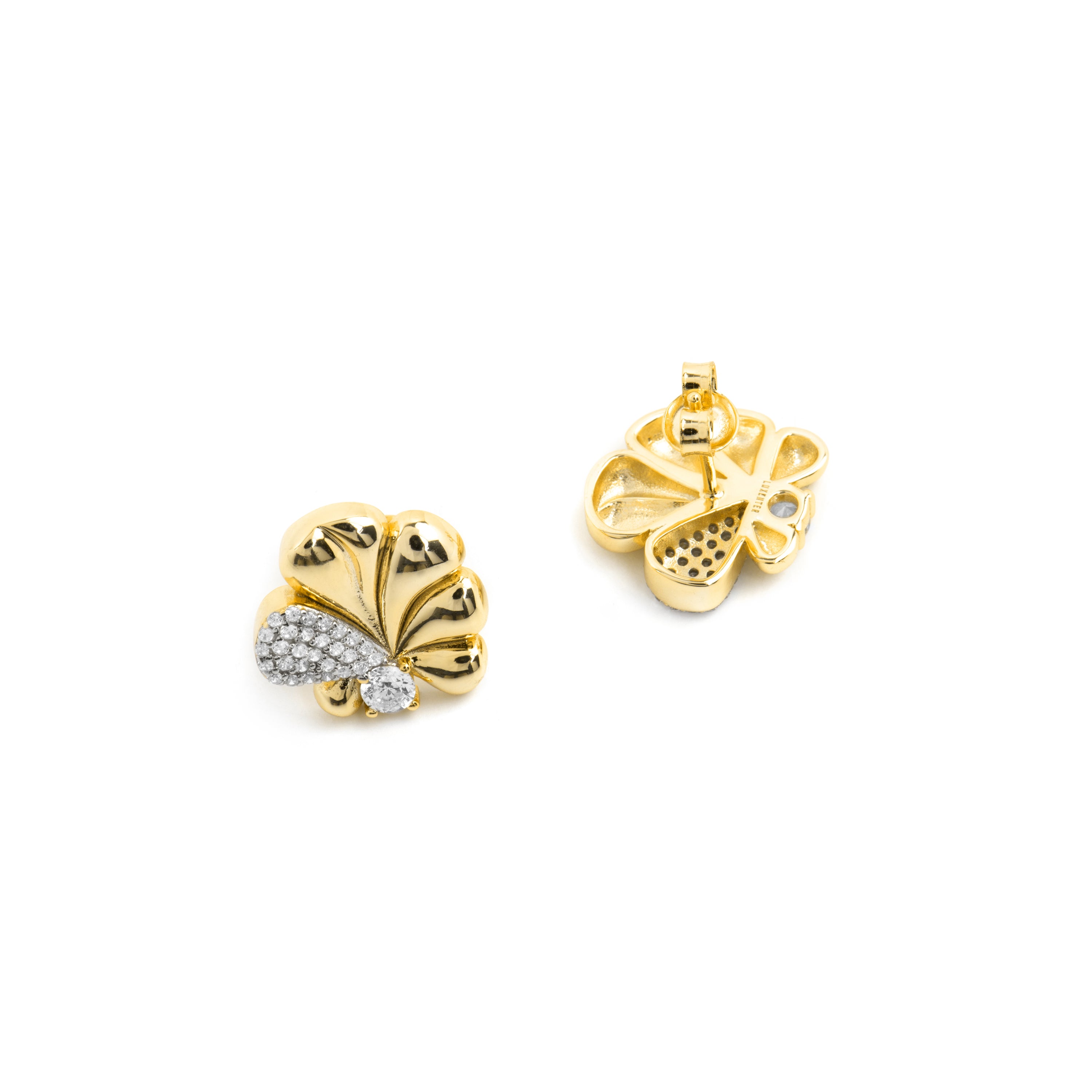 Pendientes de Plata de Ley 925 y Circonita Brillante acabado oro amarillo de 18k - Miski