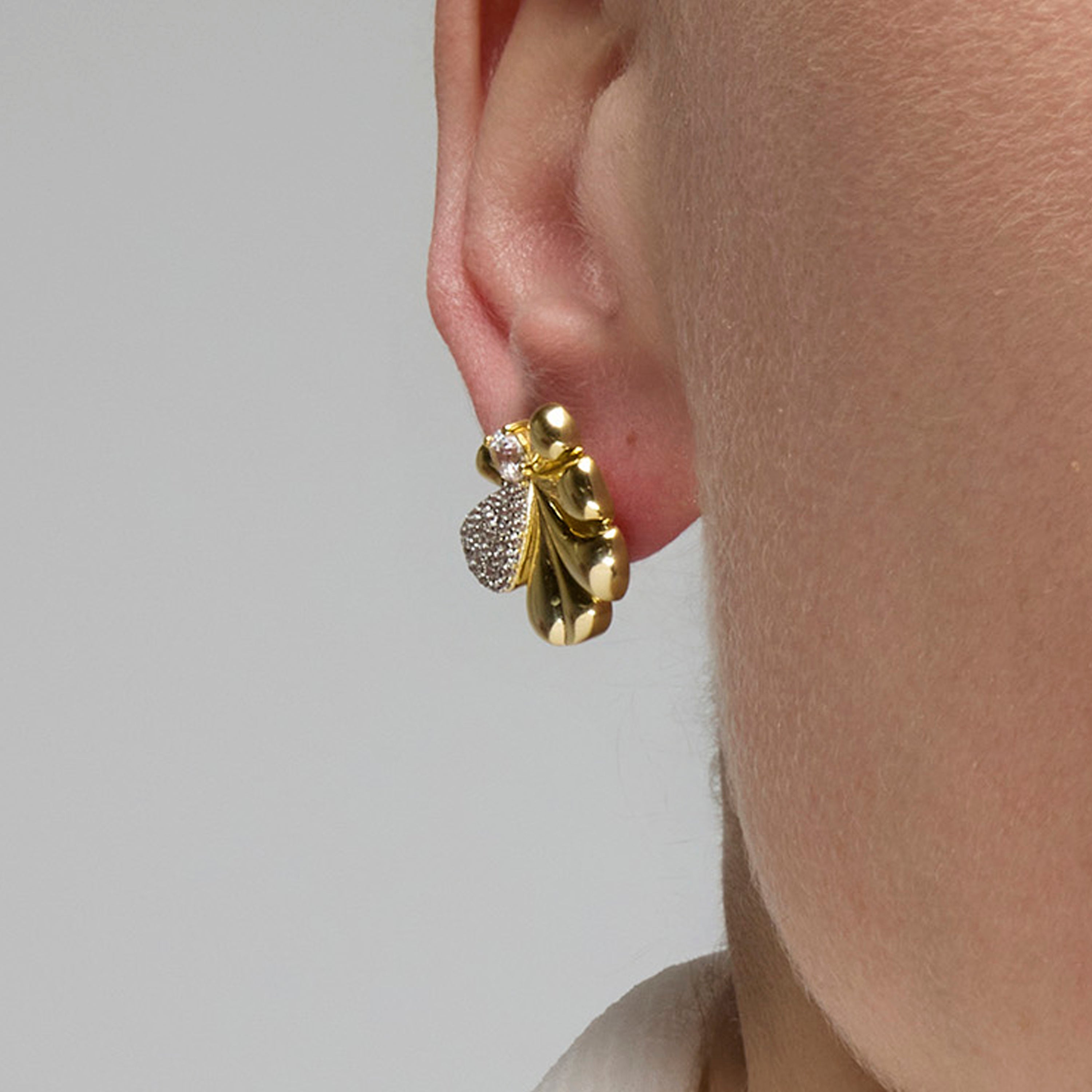Pendientes de Plata de Ley 925 y Circonita Brillante acabado oro amarillo de 18k - Miski