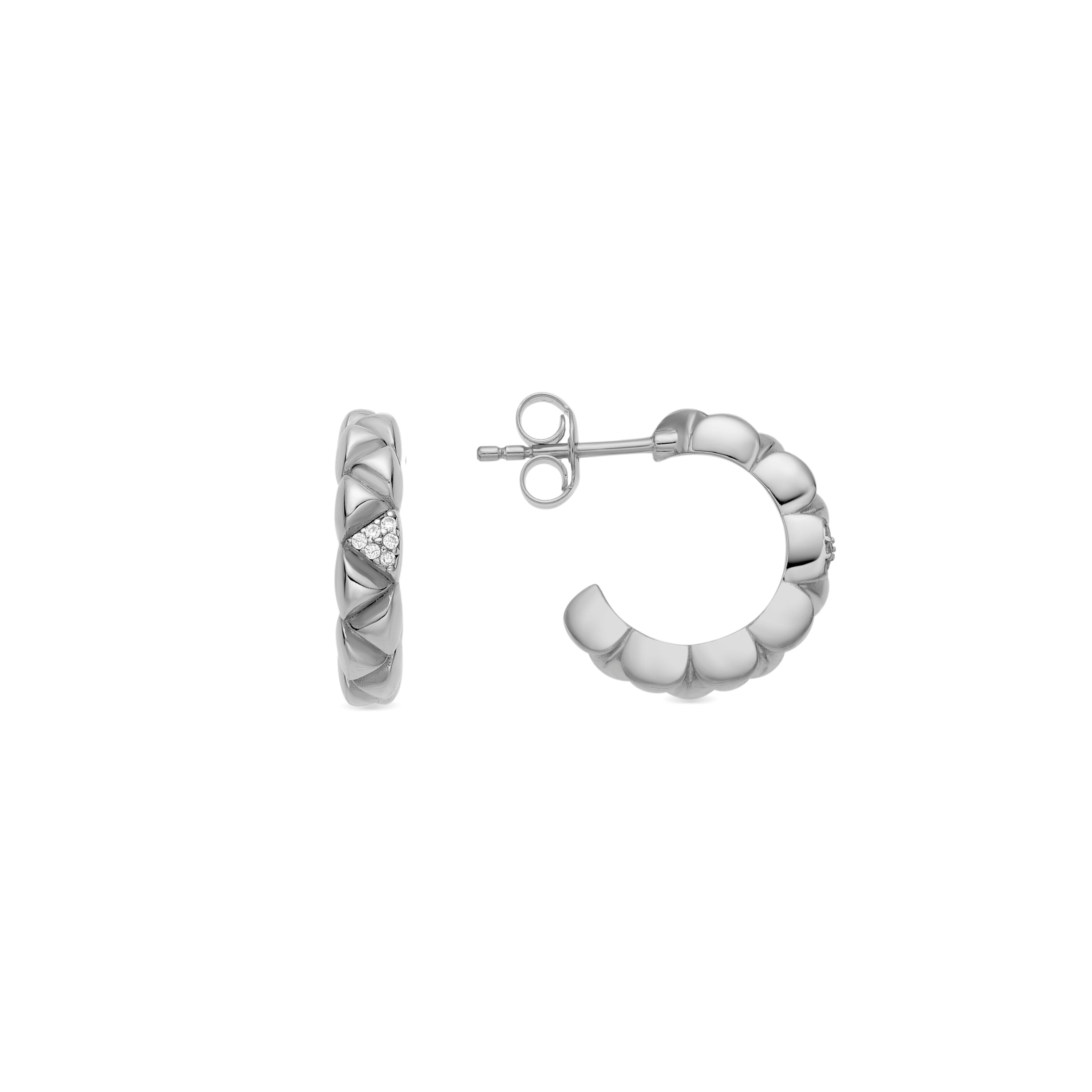 Ohrringe aus 925er Sterlingsilber und glänzenden Zirkonia mit Rhodium-Finish - Imwa