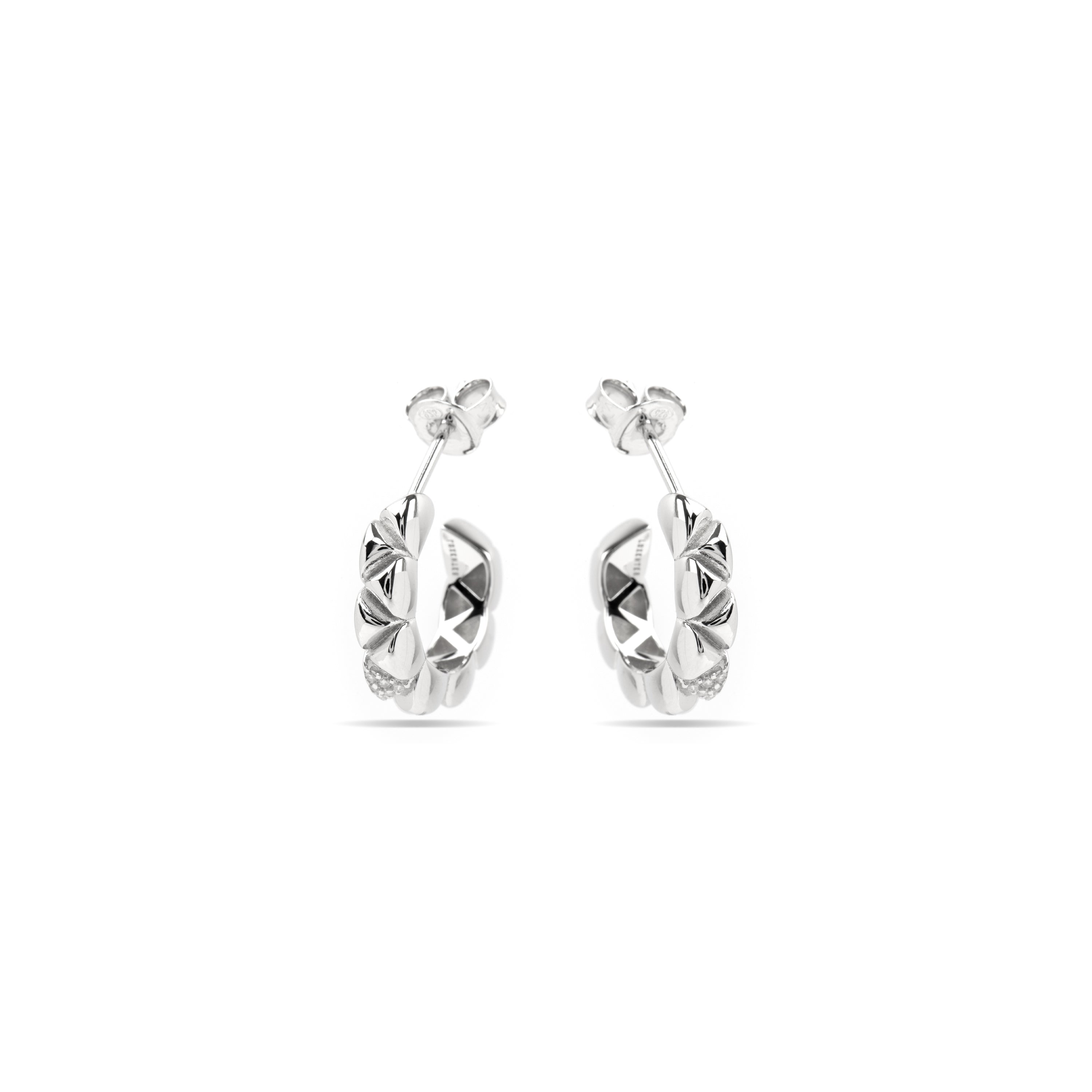 Ohrringe aus 925er Sterlingsilber und glänzenden Zirkonia mit Rhodium-Finish - Imwa
