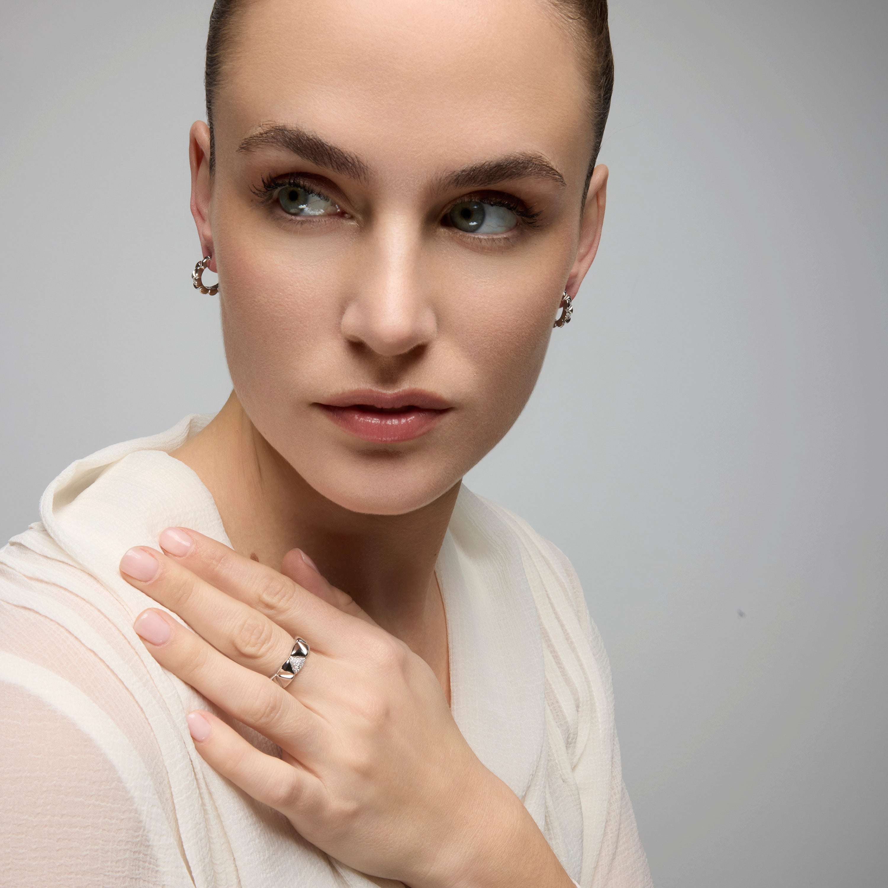 Brincos de Prata de Lei 925 e Zircónia Brilhante com acabamento em ródio - Imwa