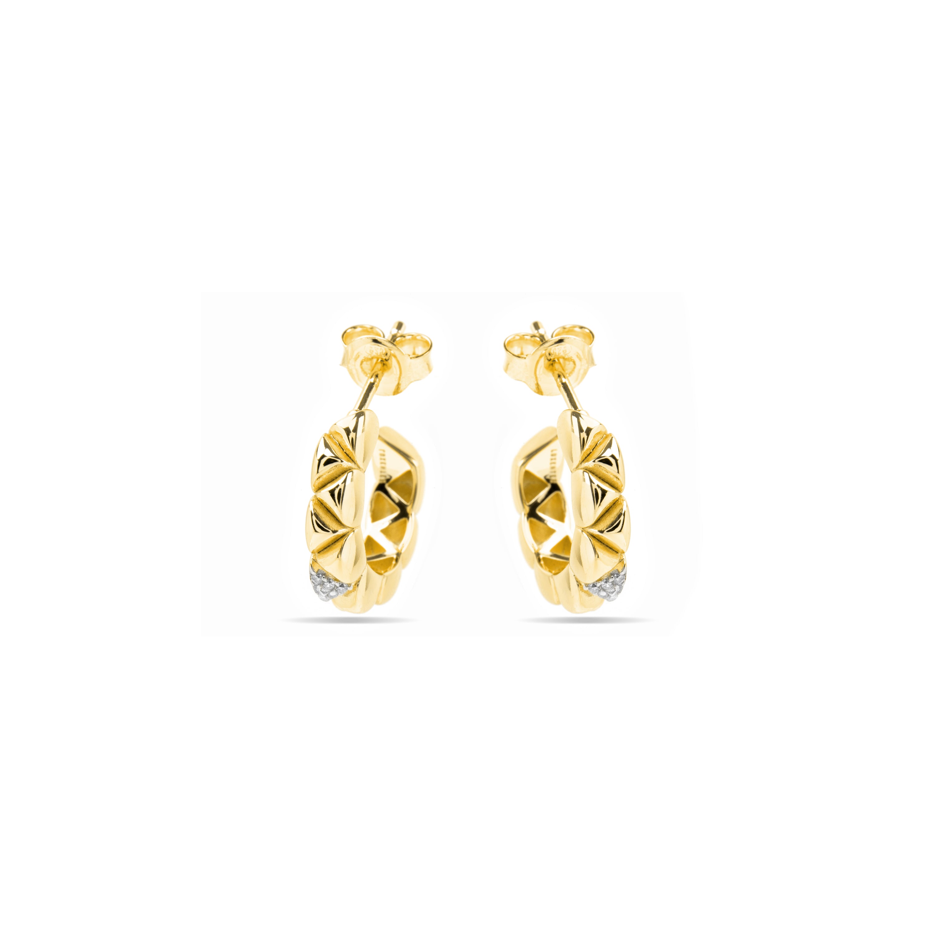 Boucles d'oreilles en argent sterling 925 et zircon brillant finition or jaune 18k - Imwa