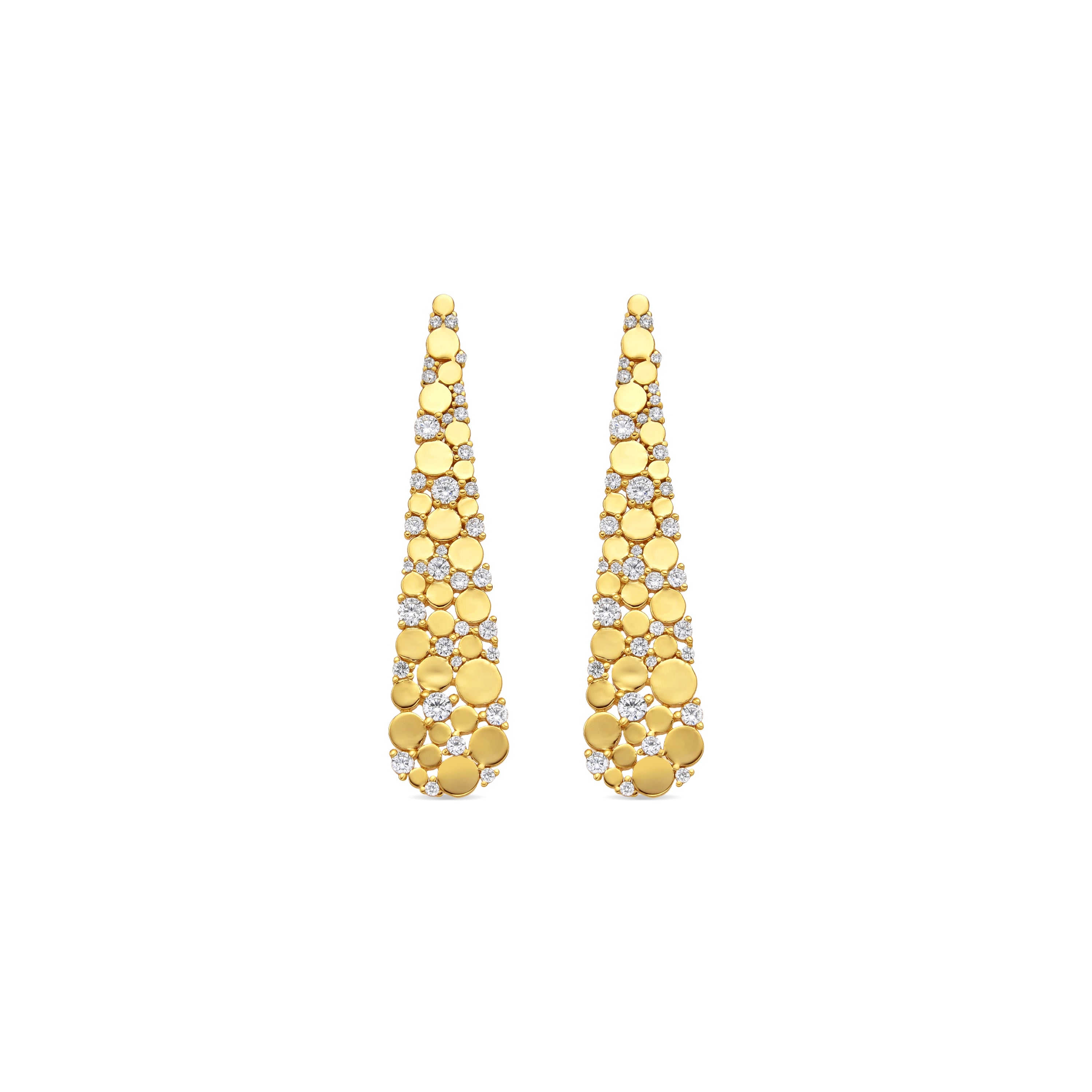 Pendientes de Plata de Ley 925 y Circonita Brillante acabado oro amarillo de 18k - Yindra