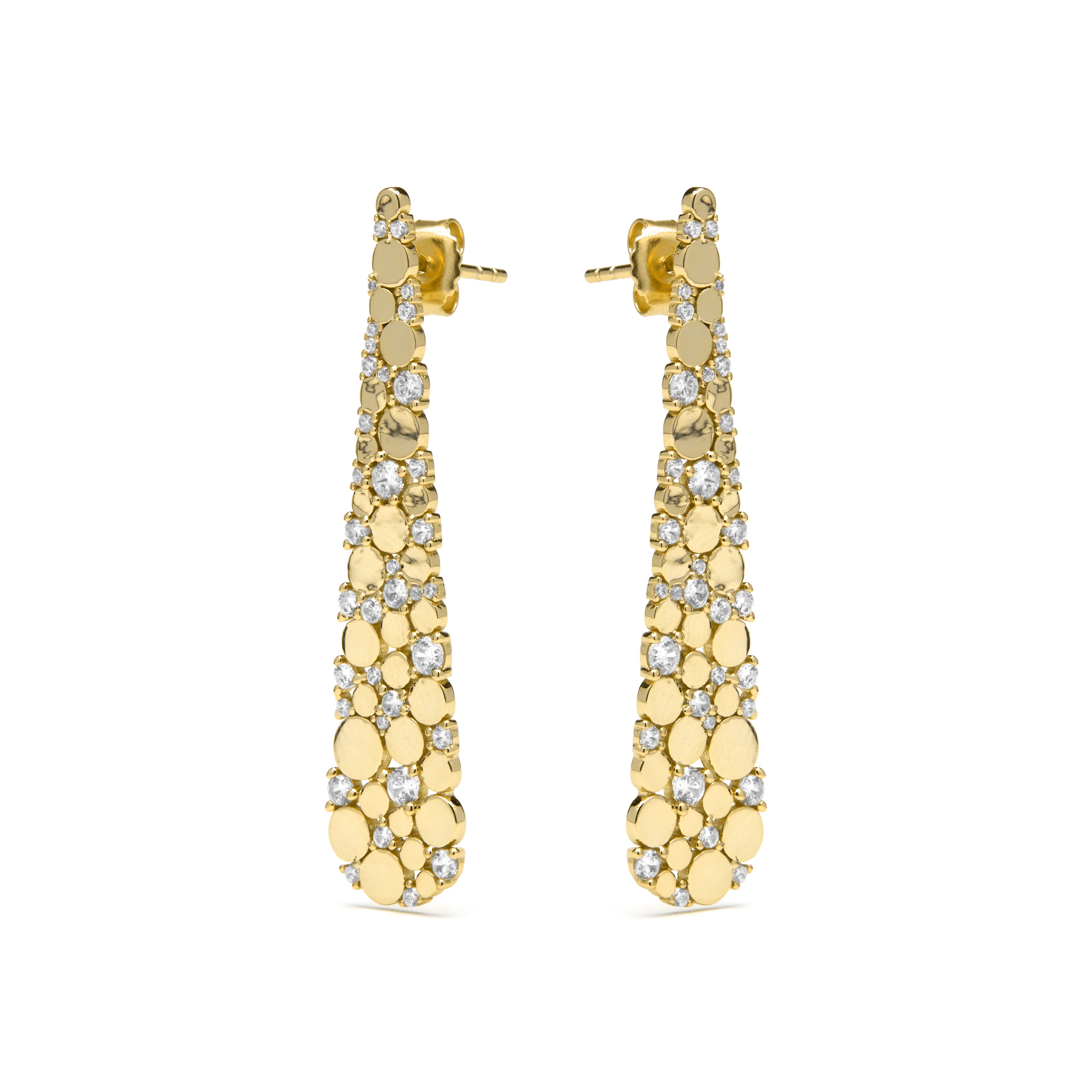 Pendientes de Plata de Ley 925 y Circonita Brillante acabado oro amarillo de 18k - Yindra
