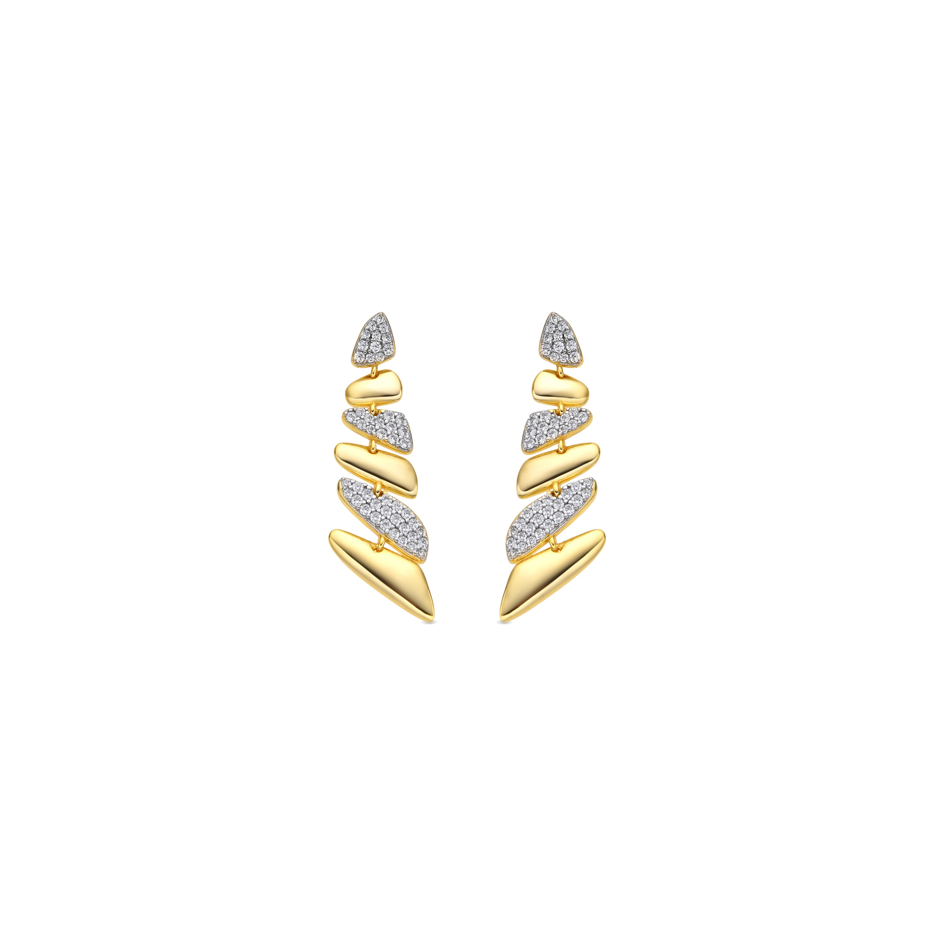 Pendientes de Plata de Ley 925 y Circonita Brillante acabado oro amarillo de 18k - Zolbak