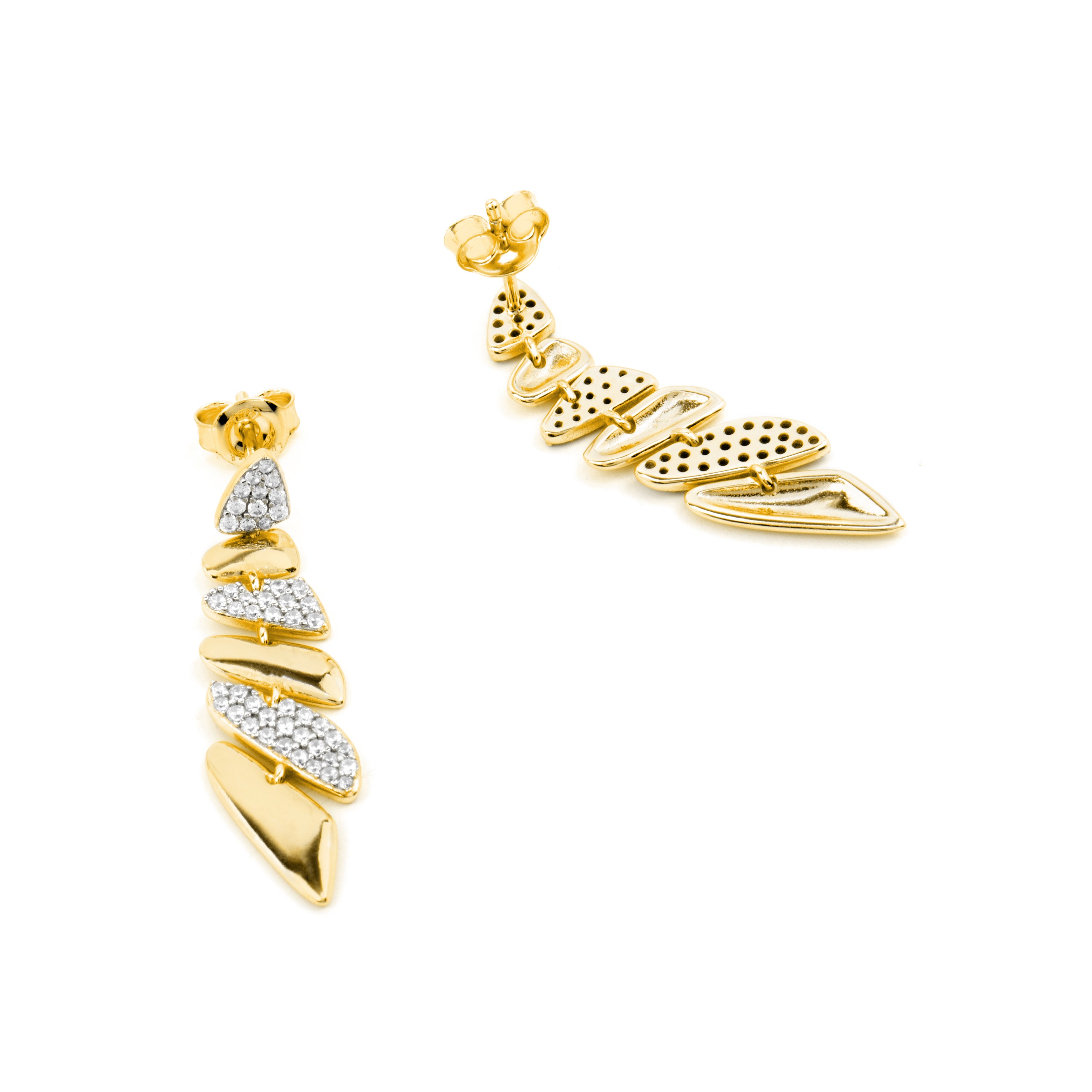 Pendientes de Plata de Ley 925 y Circonita Brillante acabado oro amarillo de 18k - Zolbak