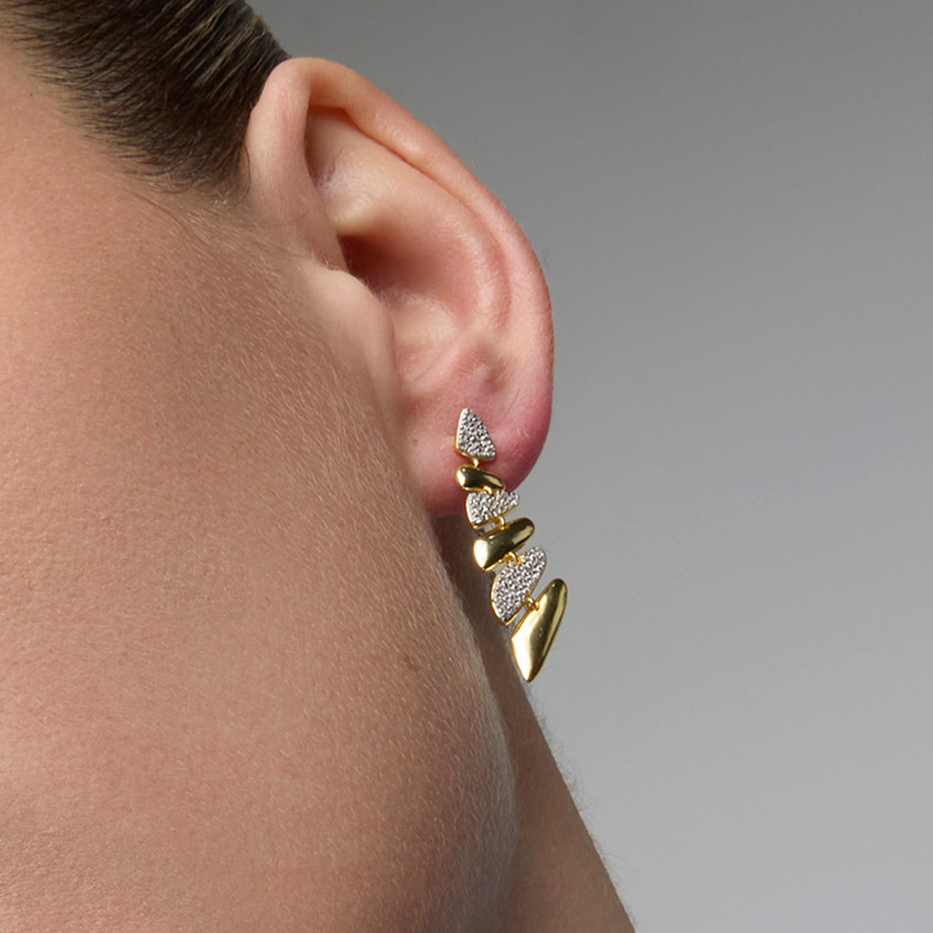 Pendientes de Plata de Ley 925 y Circonita Brillante acabado oro amarillo de 18k - Zolbak