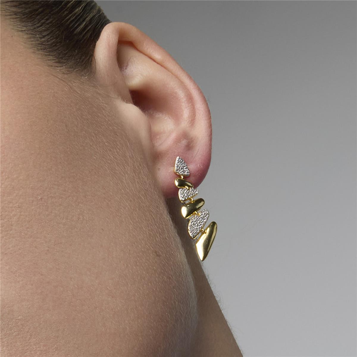 Pendientes de Plata de Ley 925 y Circonita Brillante acabado oro amarillo de 18k - Zolbak