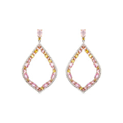 Ohrringe aus 925er Sterlingsilber und mehrfarbiger Zirkonia mit Rhodium-Finish - Parsab