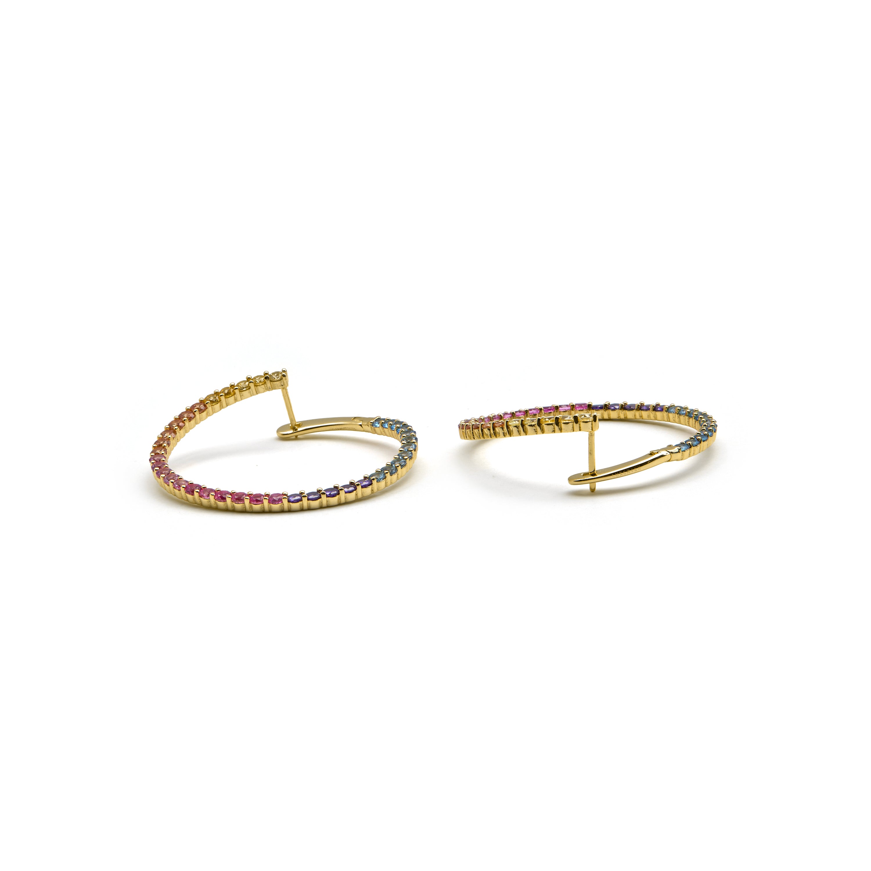Orecchini in Argento Sterling 925 e Zirconia Multicolore con finitura in oro 18k - Axo