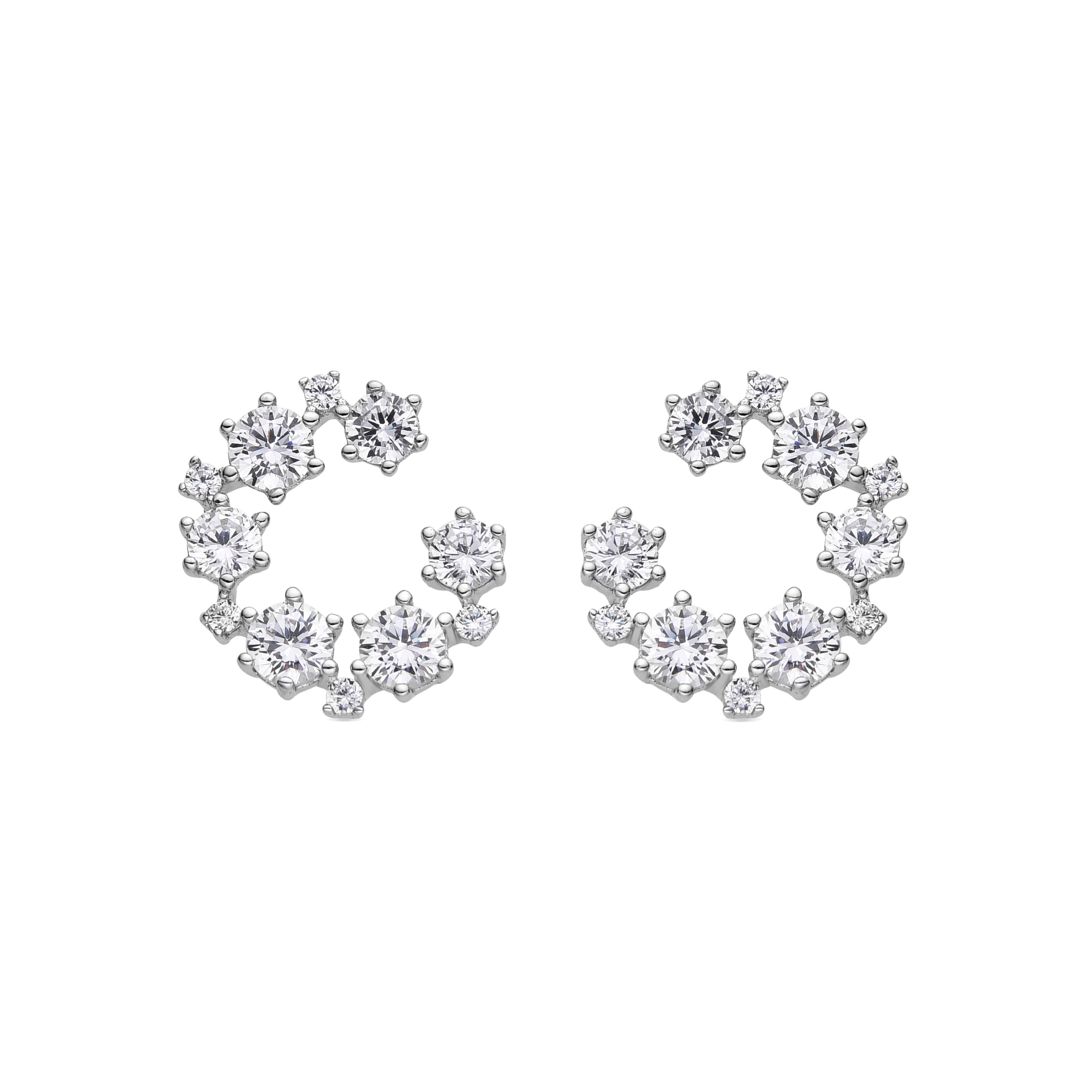Pendientes de Plata de Ley 925 y Circonita Brillante acabado en rodio - Feni