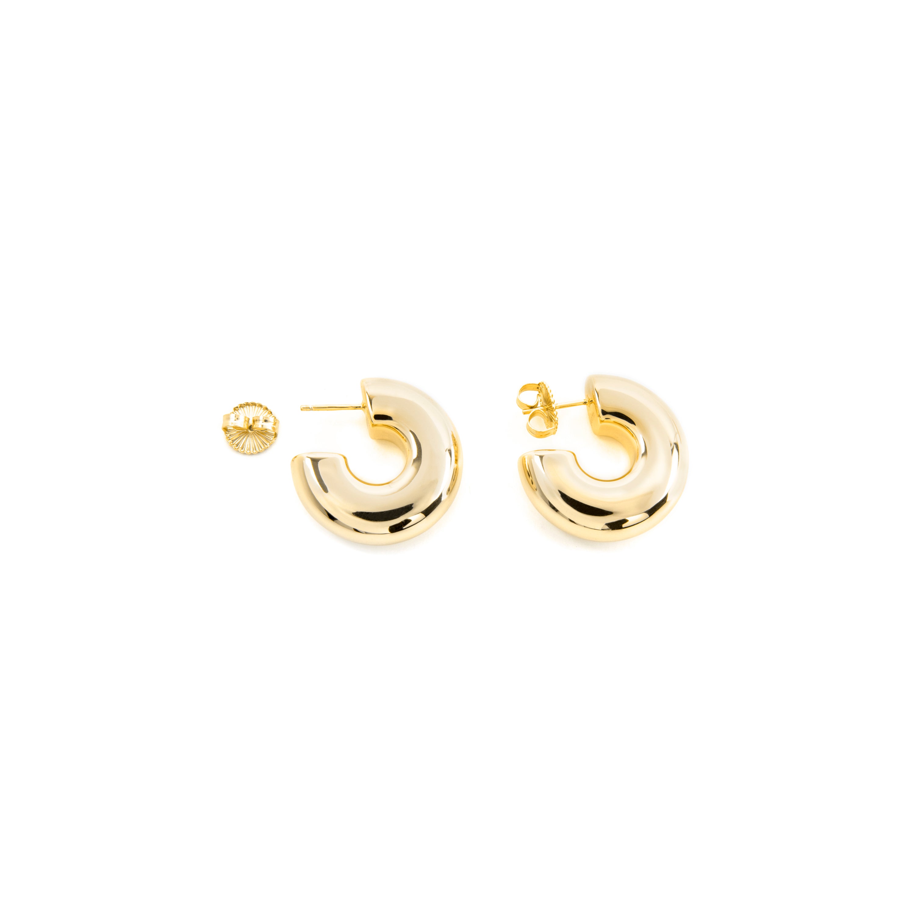 Boucles d'oreilles en argent sterling 925 avec finition en or jaune 18k - Fike