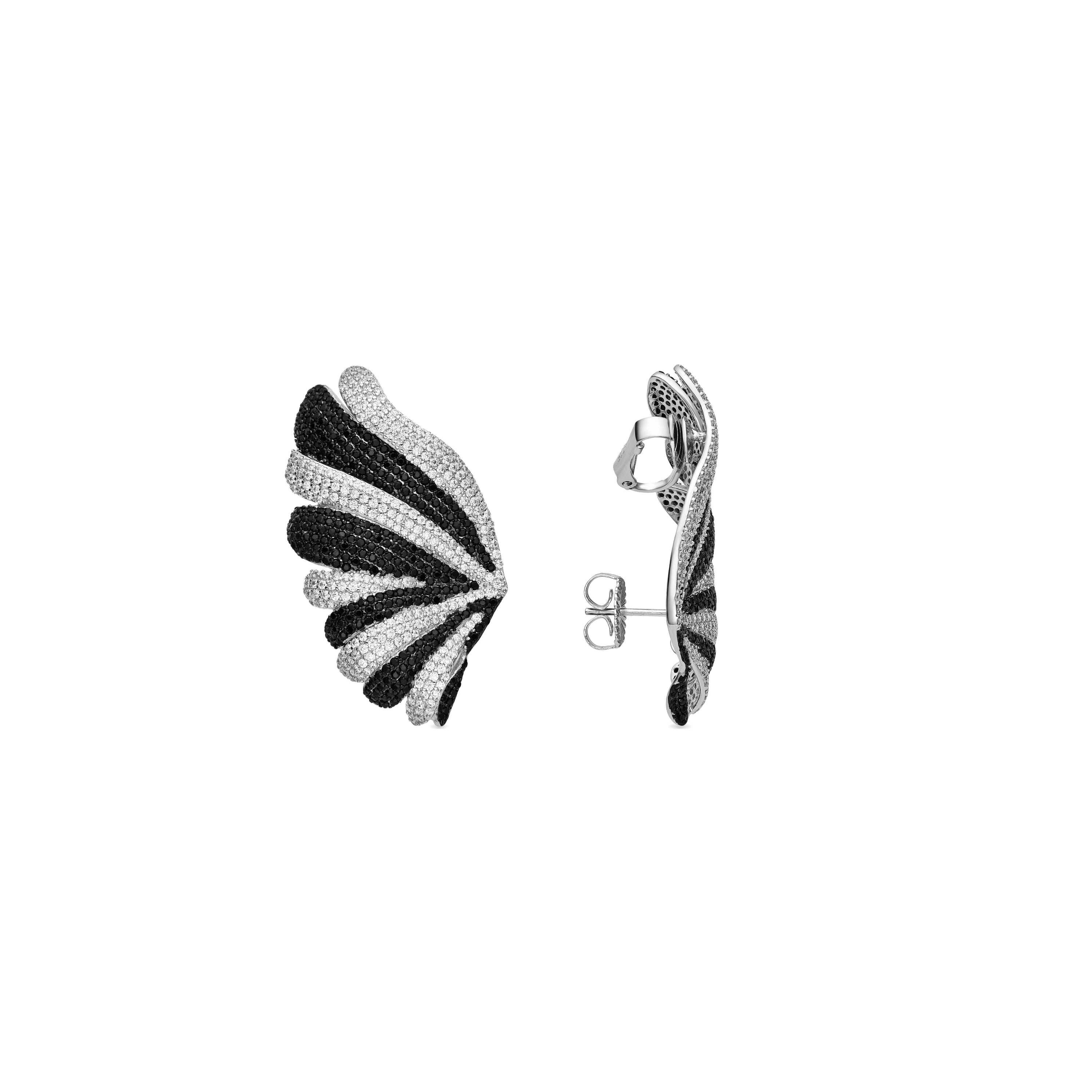 Orecchini in Argento Sterling 925 e Zirconia Onice con finitura rodiata - Lorwe