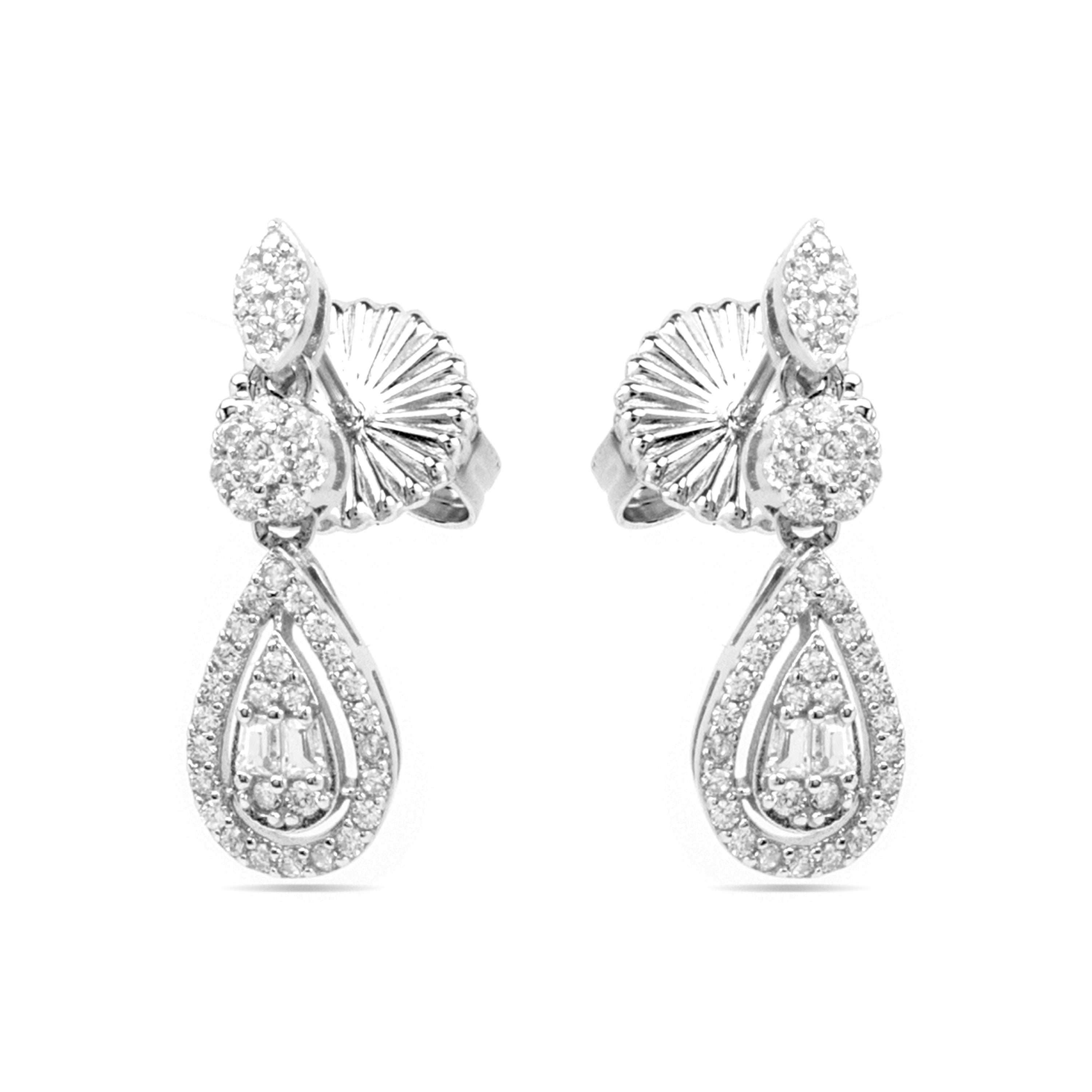 Orecchini in Argento Sterling 925 e Zirconia Cubica con finitura in rodio - Balou