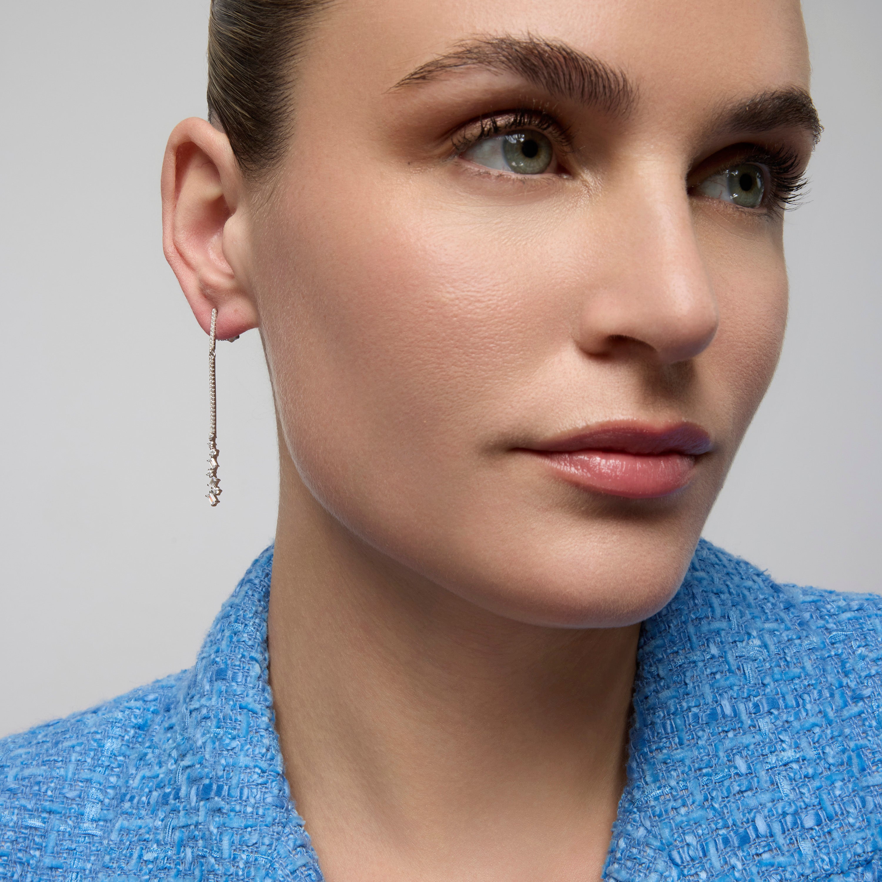 925 Sterling Silver Earrings with Bright Zirconia Rhodium Finish - Zener