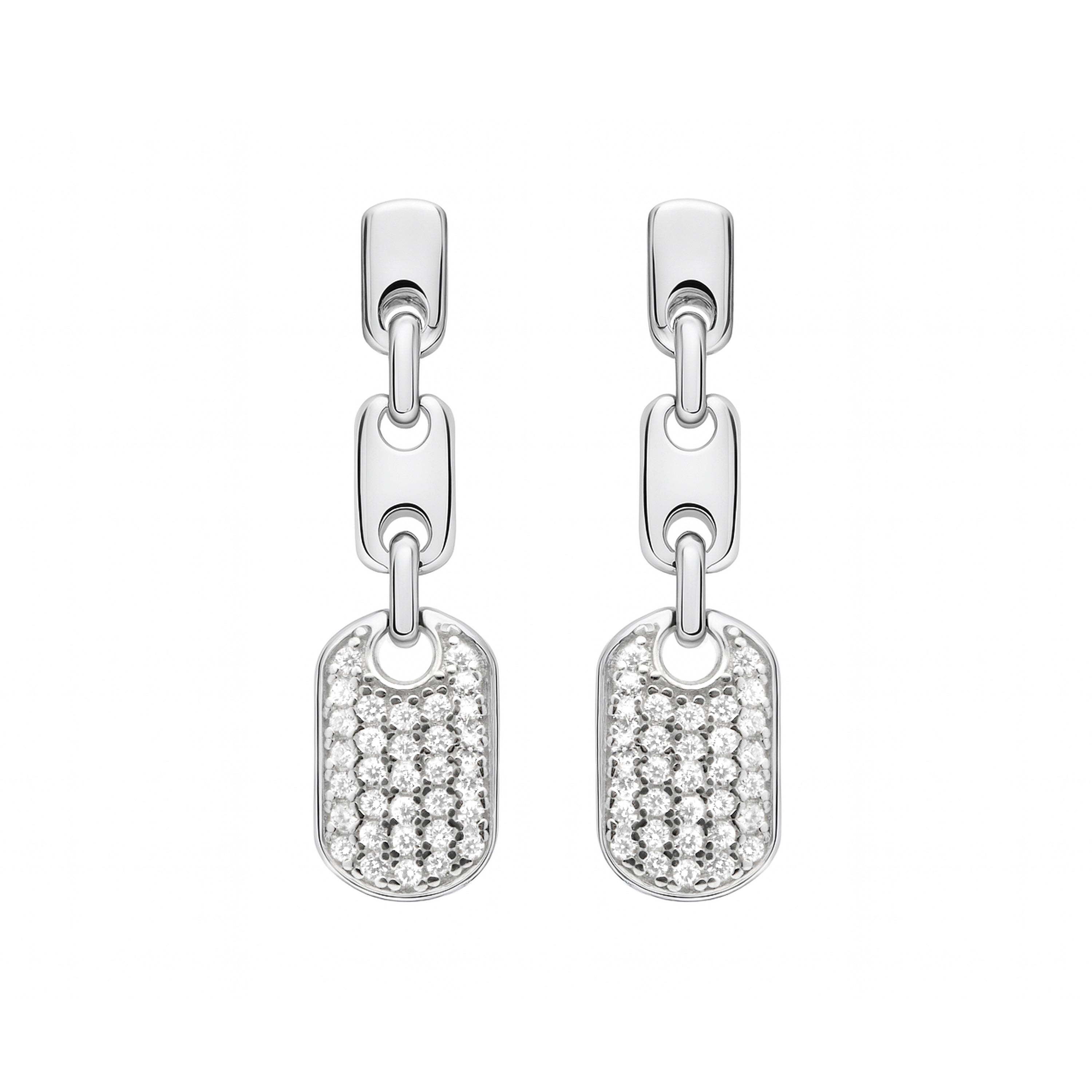 Orecchini in Argento Sterling 925 e Zirconia Brillante con finitura in rodio - Loley