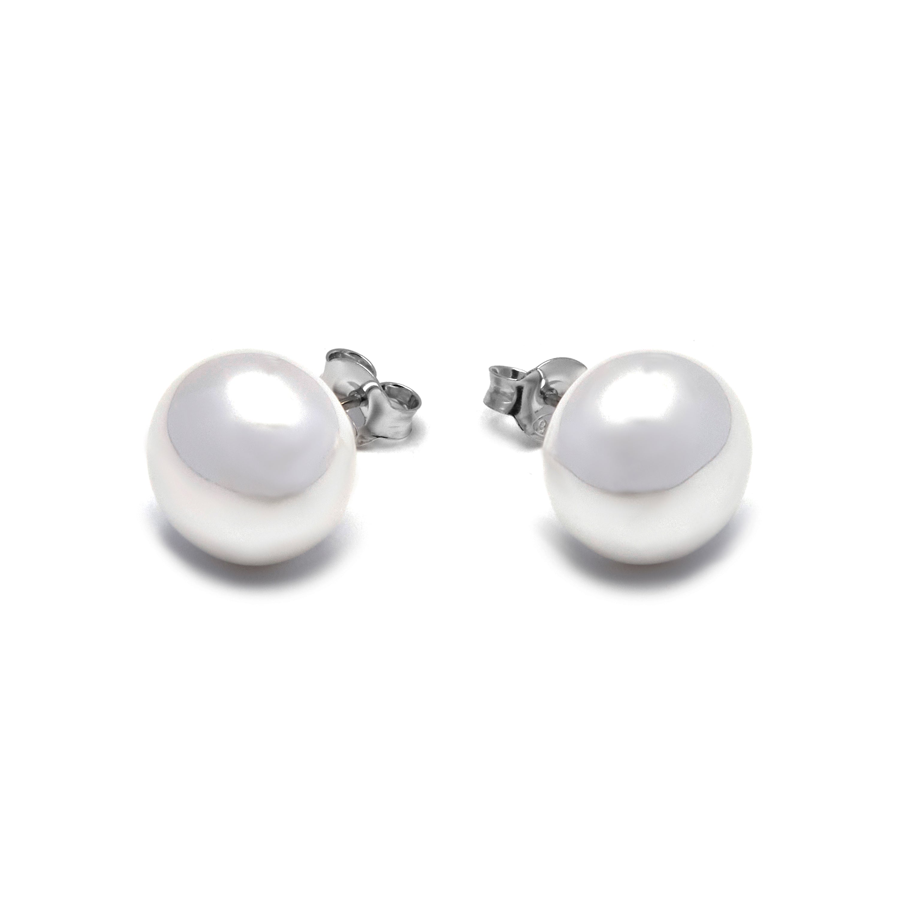 Orecchini in Argento Sterling 925 con Perla Bianca finiti in rodio - Nandi