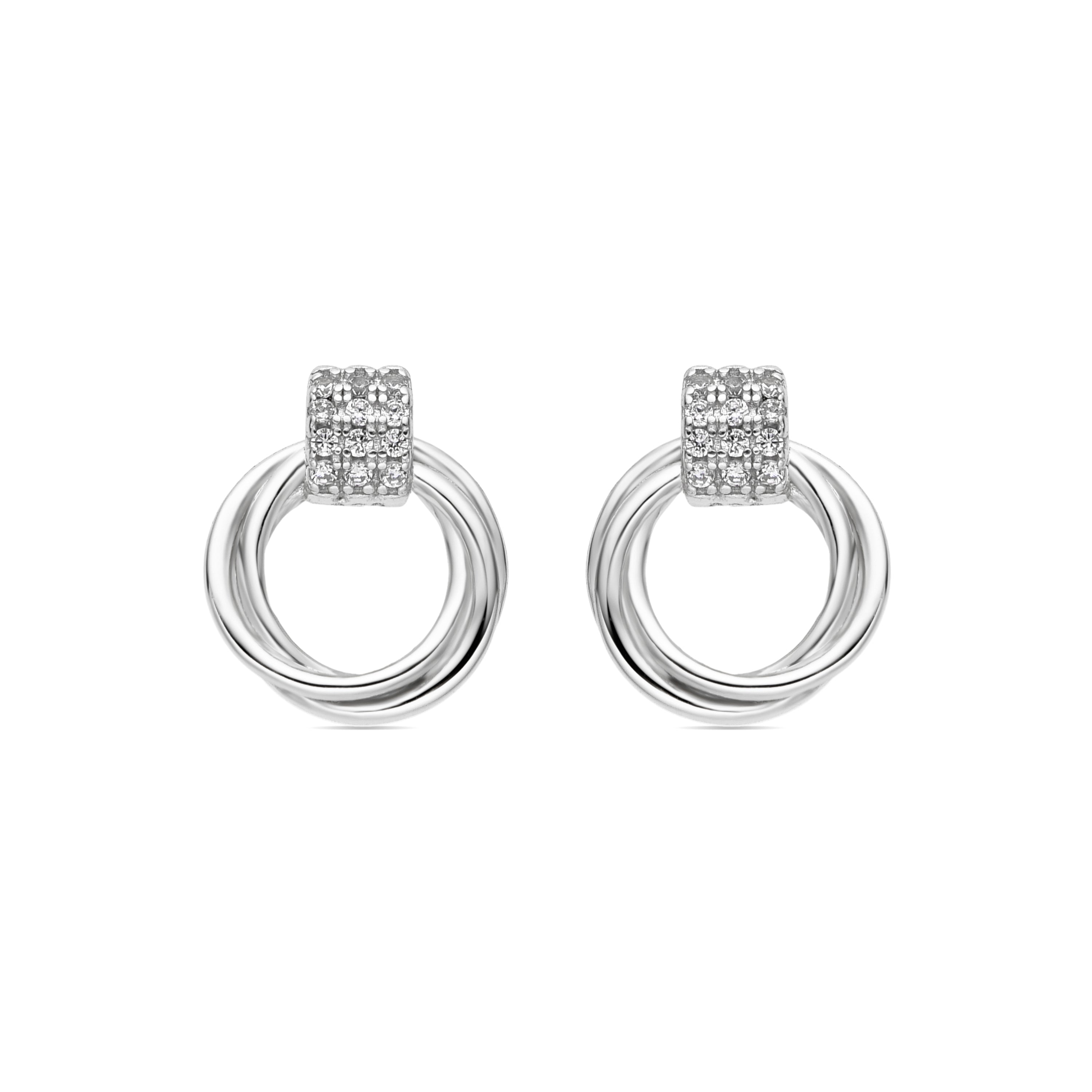 Pendientes de Plata de Ley 925 y Circonita Brillante acabado en rodio - Ukyo