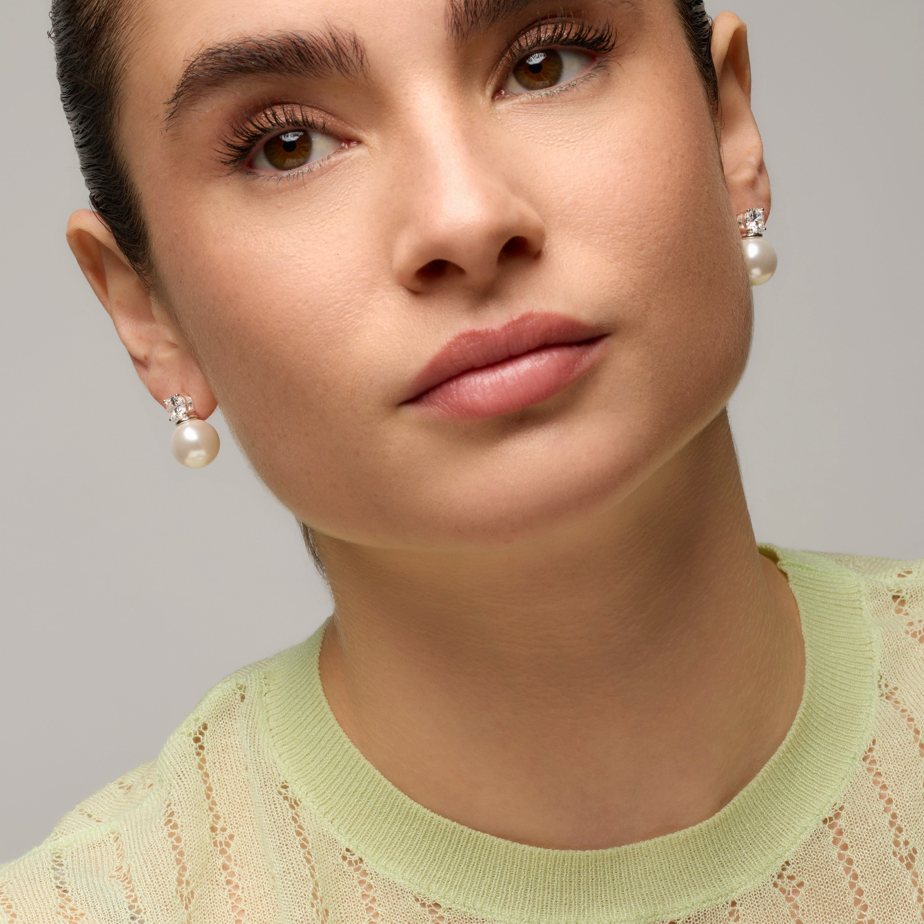 Boucles d'oreilles en argent sterling 925 et perle blanche finition rhodiée - Malam