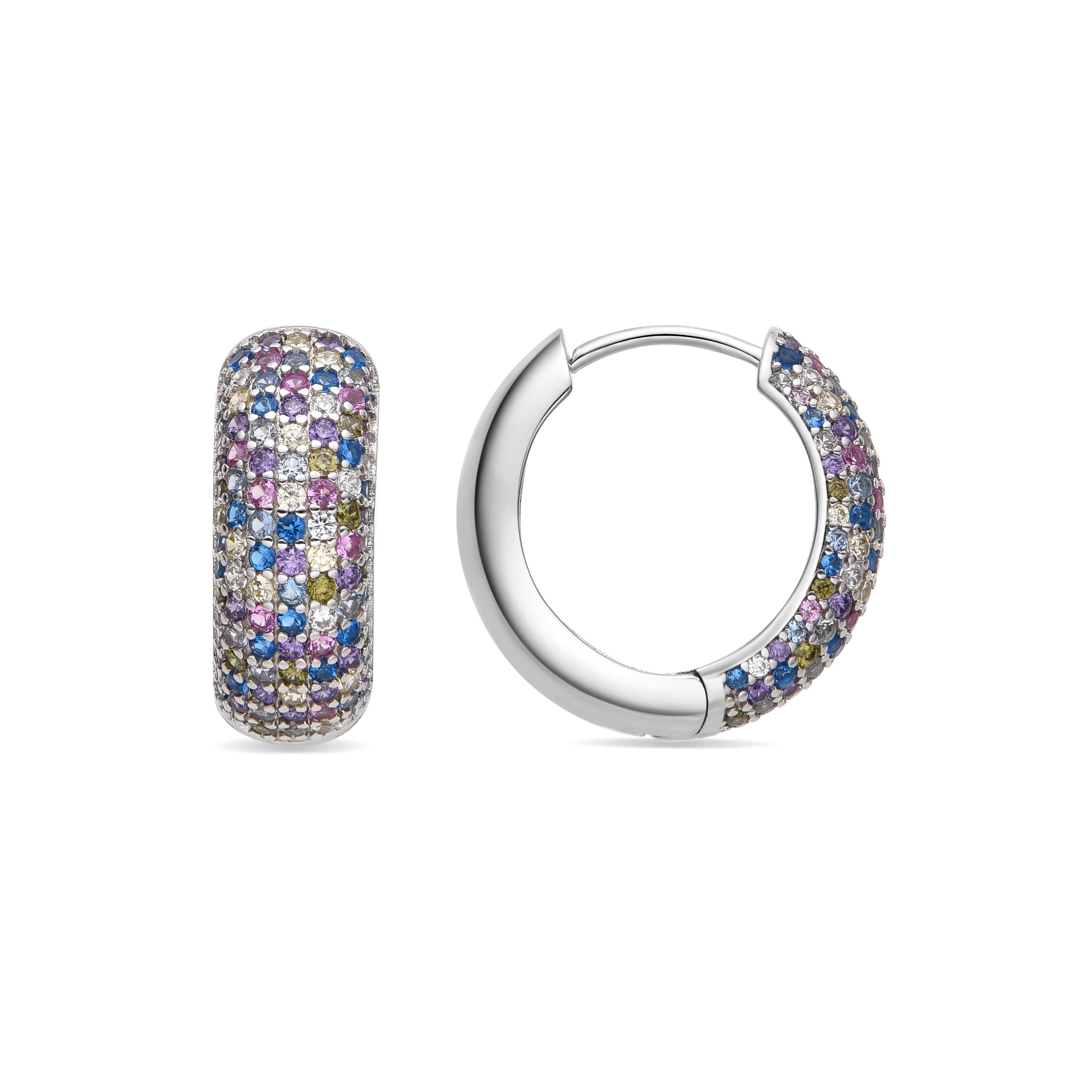 Brincos de Prata de Lei 925 e Zircónia Multicolor com acabamento em ródio - Isle