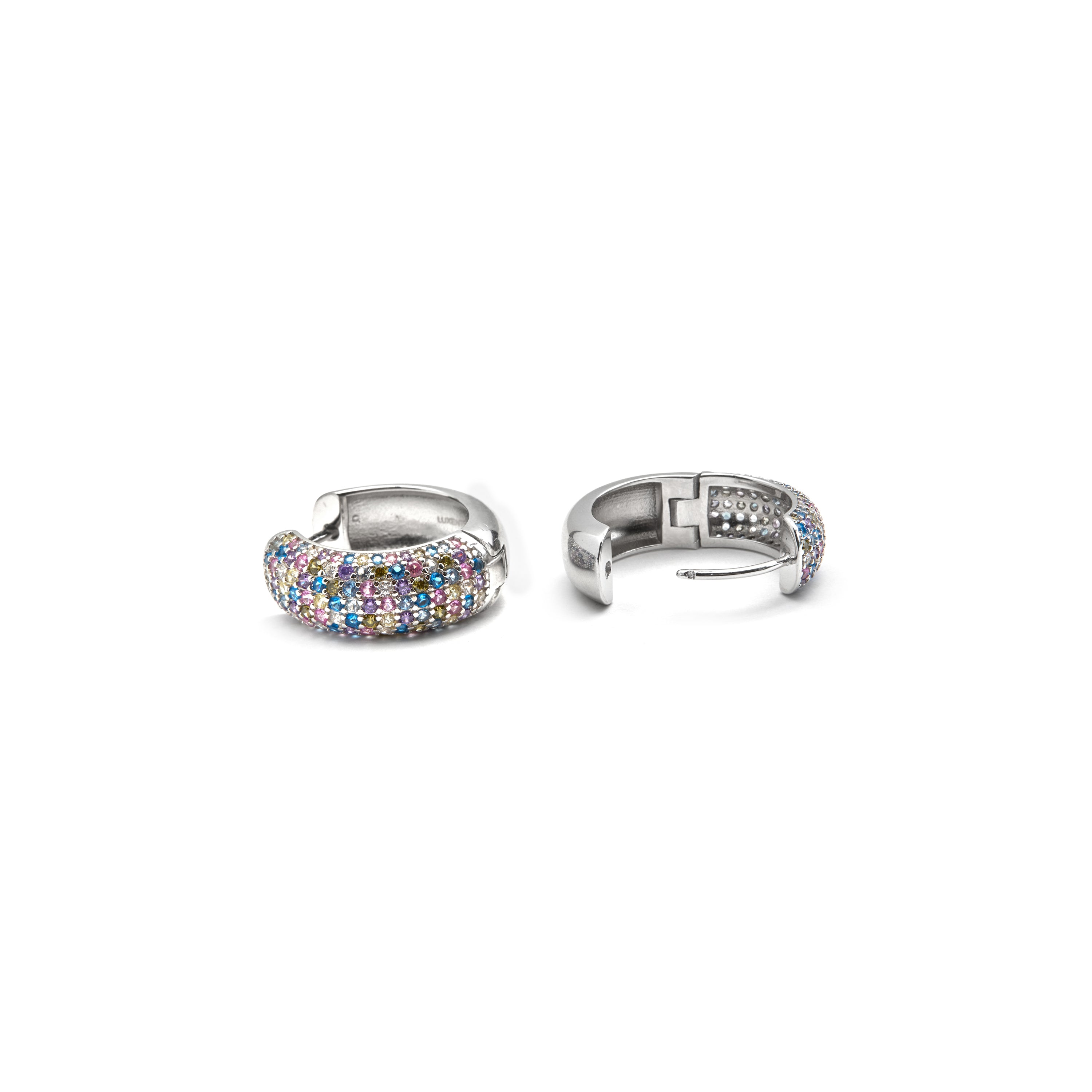 Brincos de Prata de Lei 925 e Zircónia Multicolor com acabamento em ródio - Isle